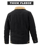 EKLENTSON Men's Winter Jacket Thick Thermal Cotton Warm Fleece Lined Coat Trucker Lapel Work Cargo Jackets for Men