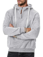 TRFIC Mens Quarter Zip Hoodie Sweatshirt Warm Fleece Long Sleeve Pullover Hoodies for Men