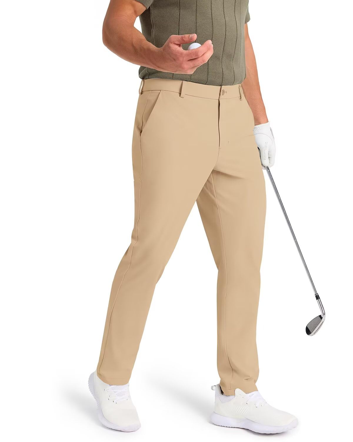 SNOWTEN Mens Classic Fit Golf Pants Stretch Dress Pants 30''/32''/34'' Lightweight Casual Suit Pants with Pockets