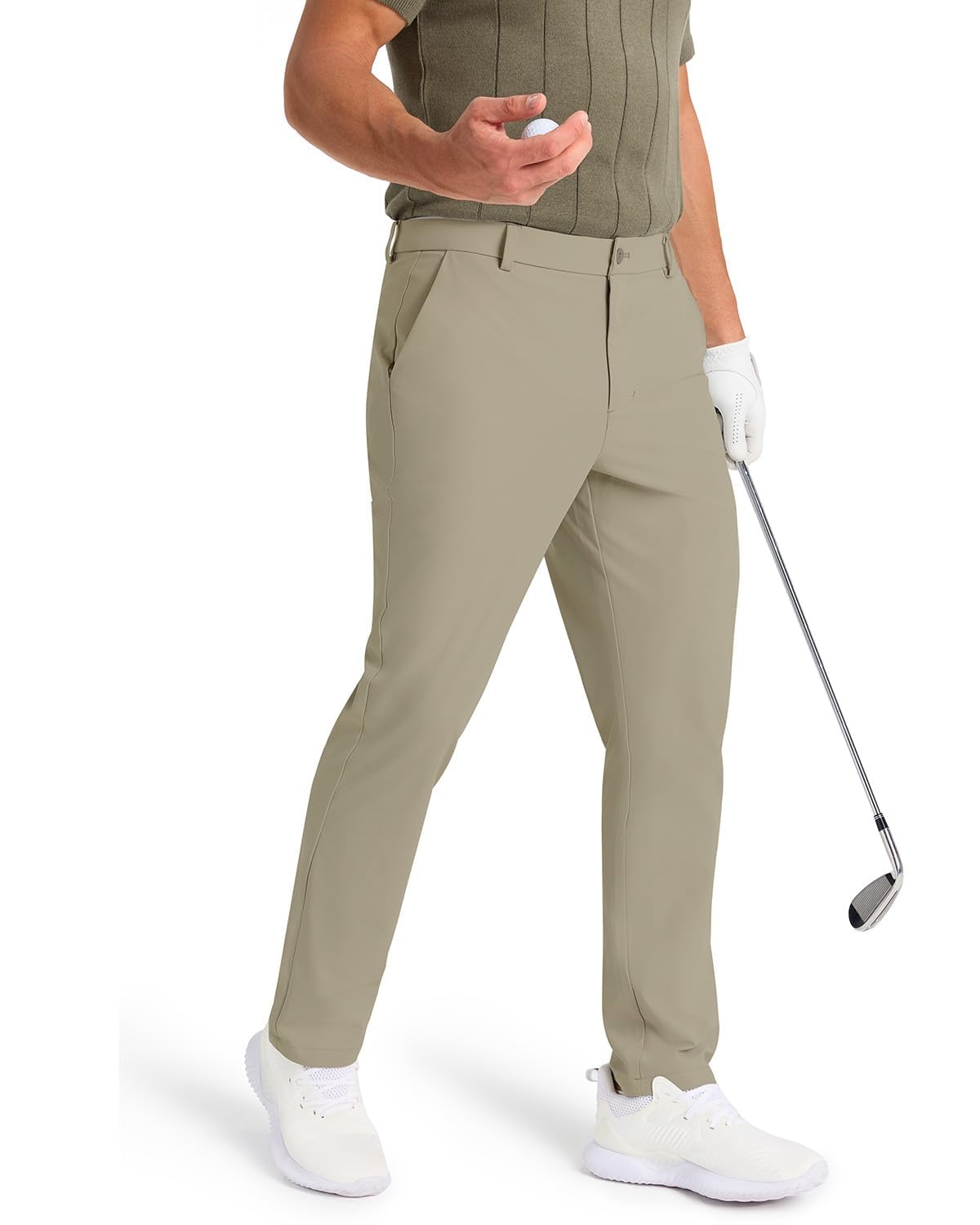 SNOWTEN Mens Classic Fit Golf Pants Stretch Dress Pants 30''/32''/34'' Lightweight Casual Suit Pants with Pockets