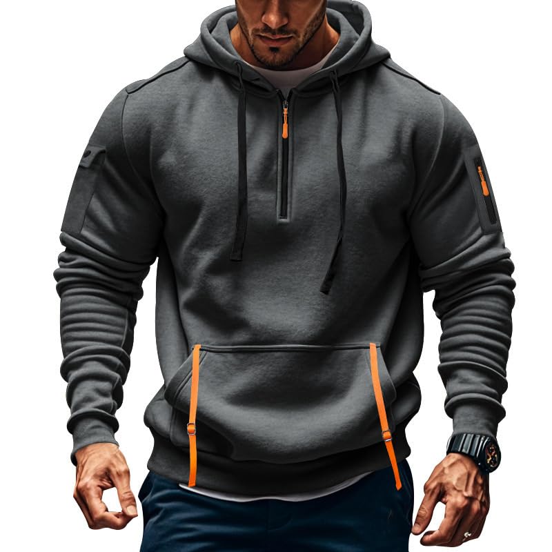 Scapodo Men's Half-Zip Sweatshirt - Hooded Pullover Soft Autumn Winter Casual Wear for Vacations Daily Life