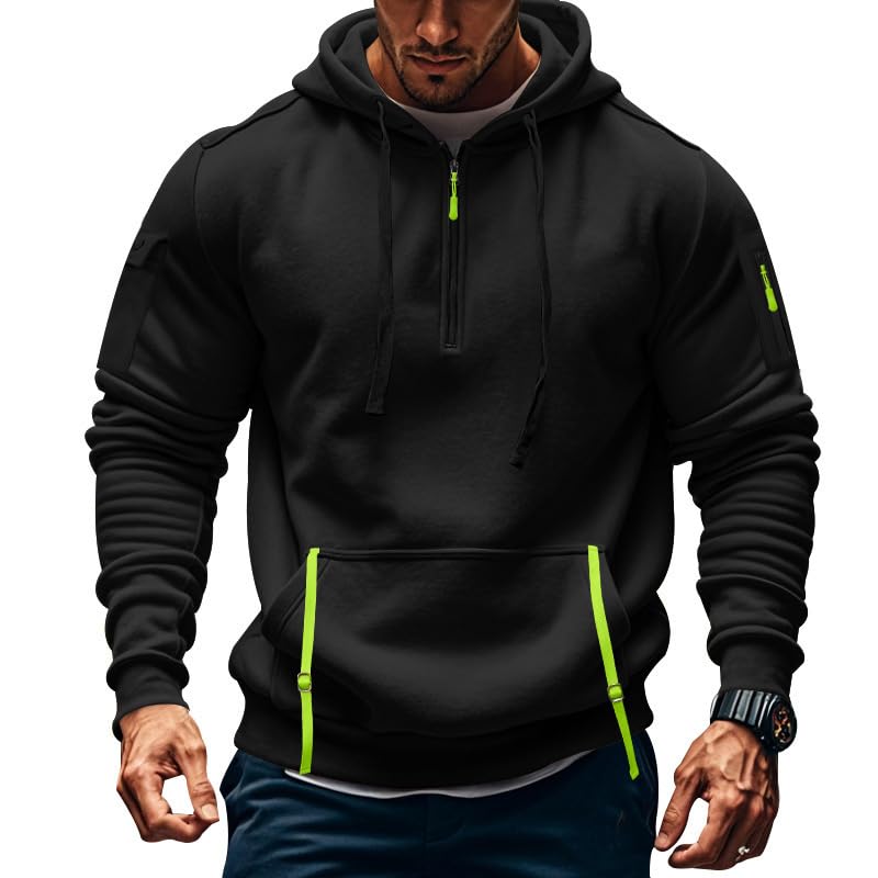 Scapodo Men's Half-Zip Sweatshirt - Hooded Pullover Soft Autumn Winter Casual Wear for Vacations Daily Life