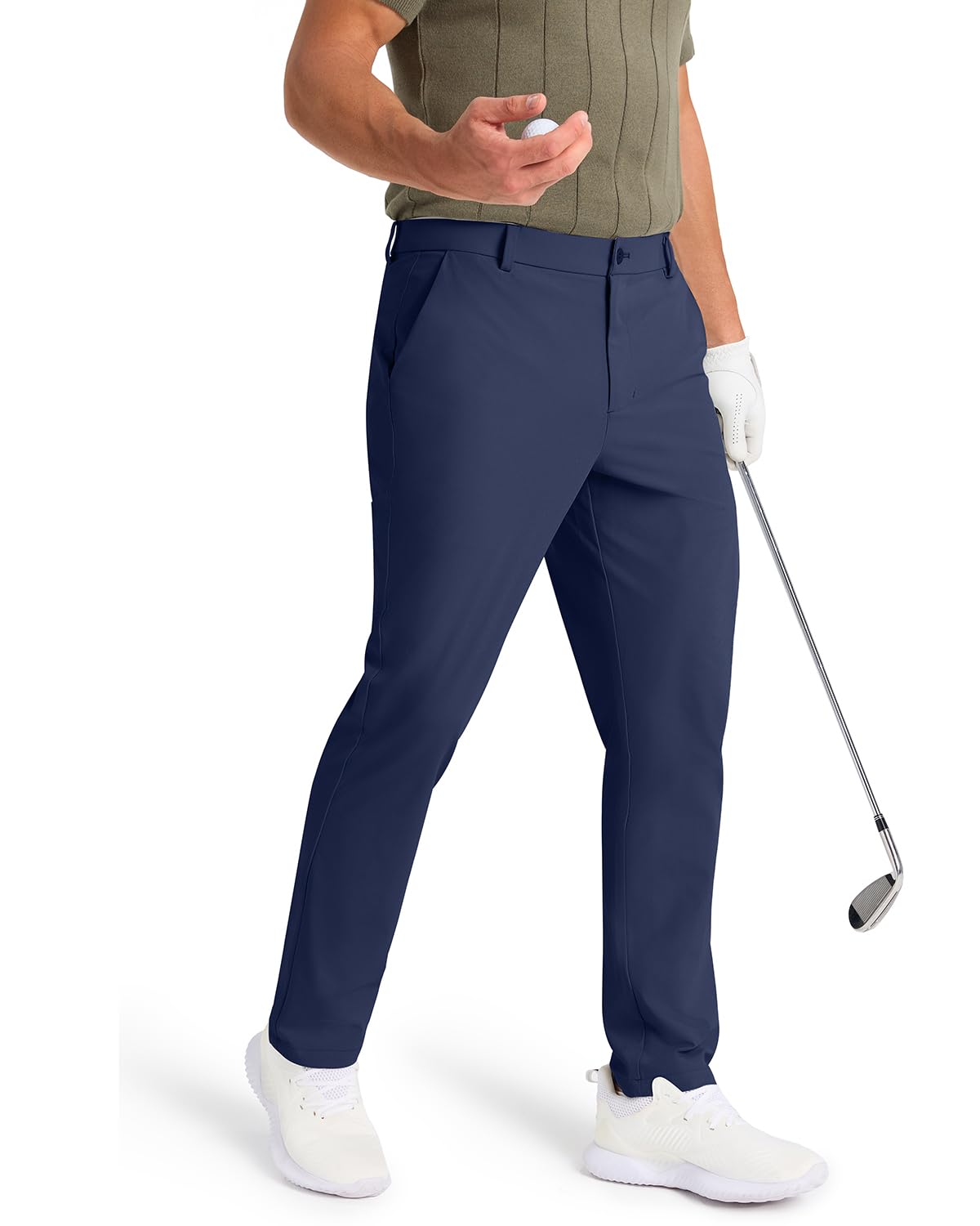 SNOWTEN Mens Classic Fit Golf Pants Stretch Dress Pants 30''/32''/34'' Lightweight Casual Suit Pants with Pockets