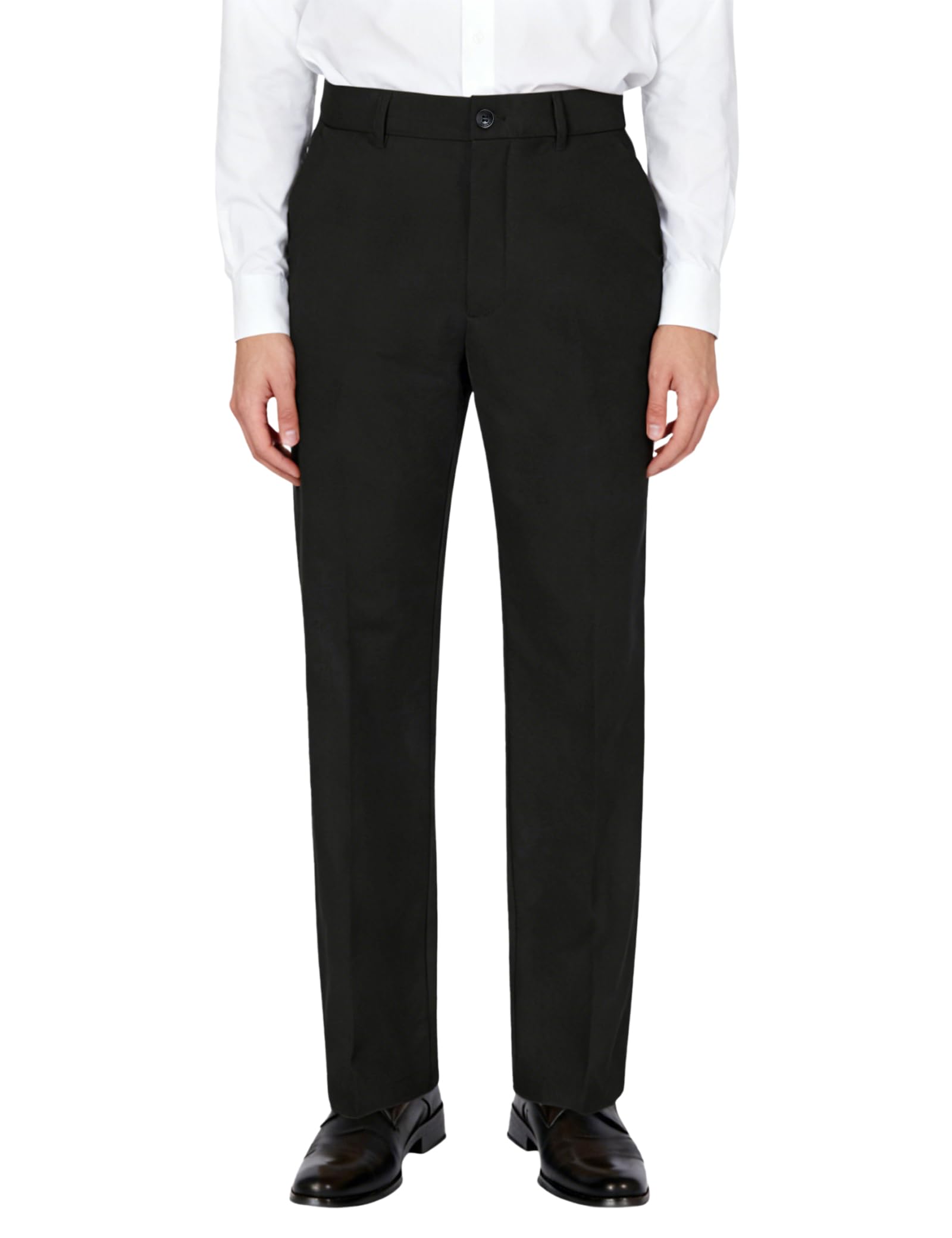 Soojun Men's Classic Fit Flex Waist Flat Front Dress Pant