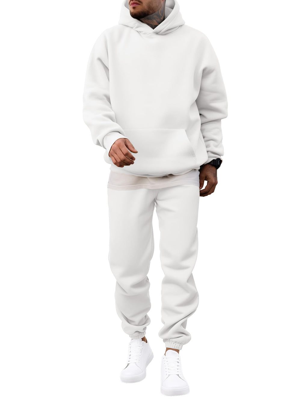 JMIERR Men's 2 Piece Outfits Hoodie Sweatshirt Tracksuit & Joggers Sweatpants Sweatsuit Set