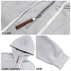 TRFIC Mens Quarter Zip Hoodie Sweatshirt Warm Fleece Long Sleeve Pullover Hoodies for Men