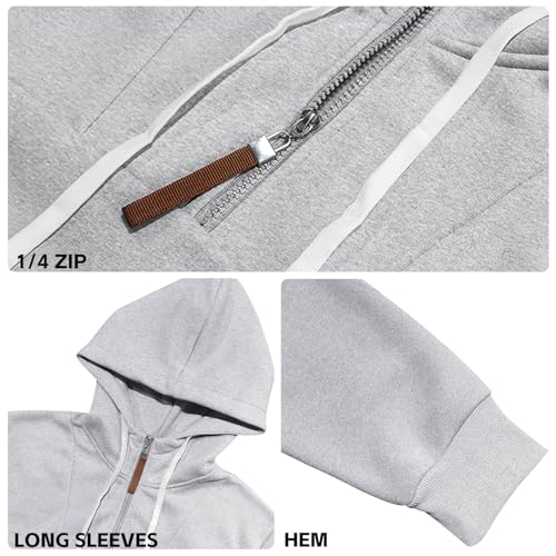 TRFIC Mens Quarter Zip Hoodie Sweatshirt Warm Fleece Long Sleeve Pullover Hoodies for Men