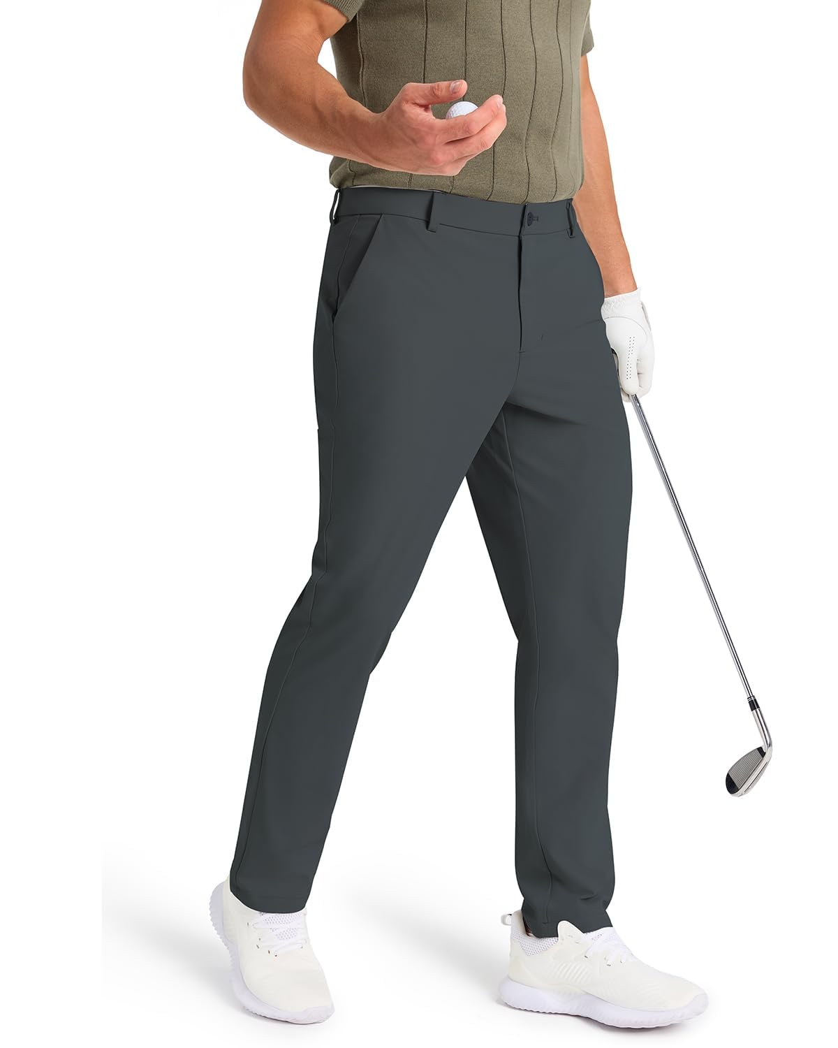 SNOWTEN Mens Classic Fit Golf Pants Stretch Dress Pants 30''/32''/34'' Lightweight Casual Suit Pants with Pockets