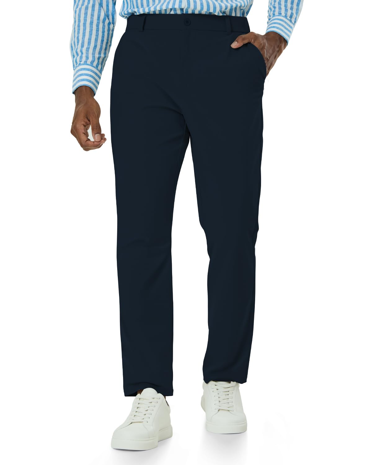 SNOWTEN Mens Classic Fit Golf Pants Stretch Dress Pants 30''/32''/34'' Lightweight Casual Suit Pants with Pockets