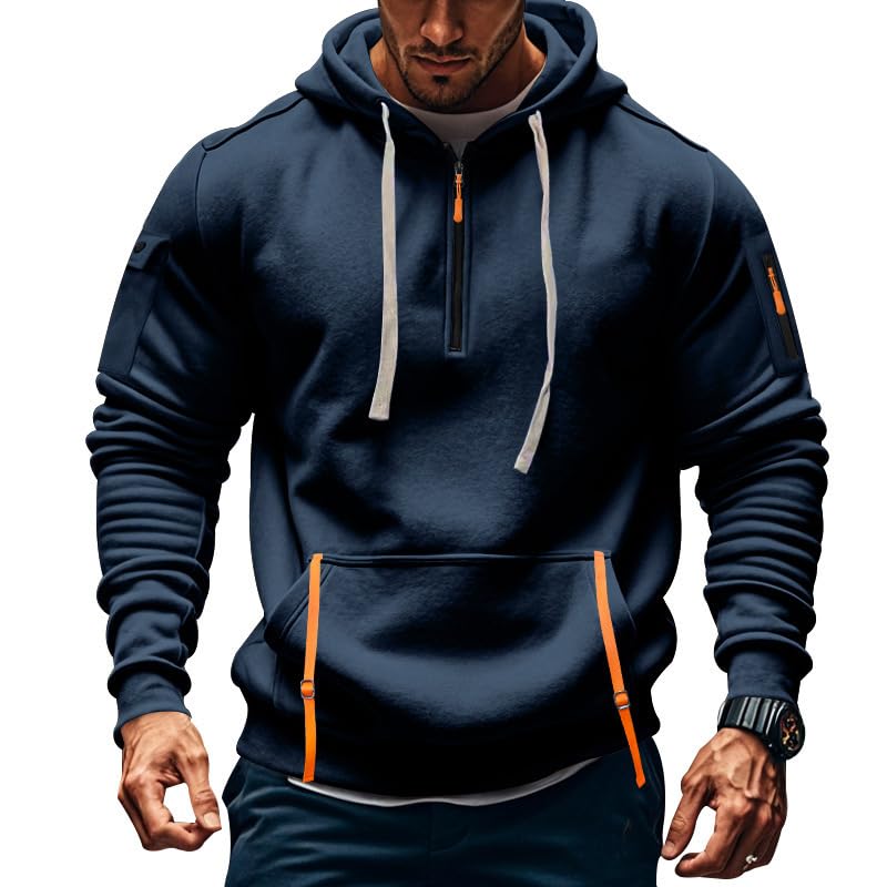 Scapodo Men's Half-Zip Sweatshirt - Hooded Pullover Soft Autumn Winter Casual Wear for Vacations Daily Life
