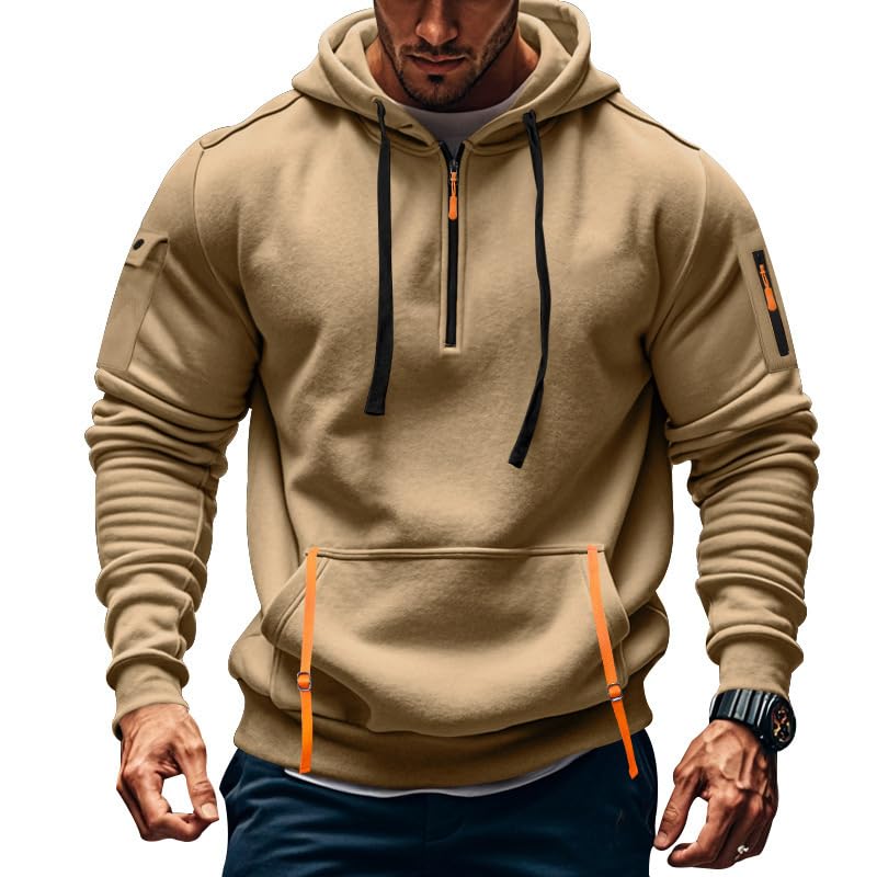 Scapodo Men's Half-Zip Sweatshirt - Hooded Pullover Soft Autumn Winter Casual Wear for Vacations Daily Life