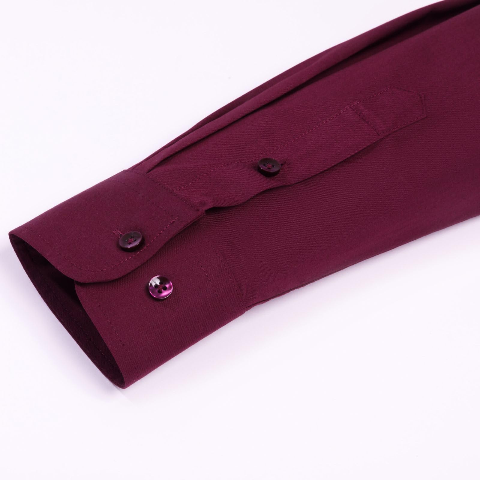 JKIIA Men's Dress Shirts Stretch Wrinkle-Free Long Sleeve Shirts Solid Business Casual Formal Button Up Shirt