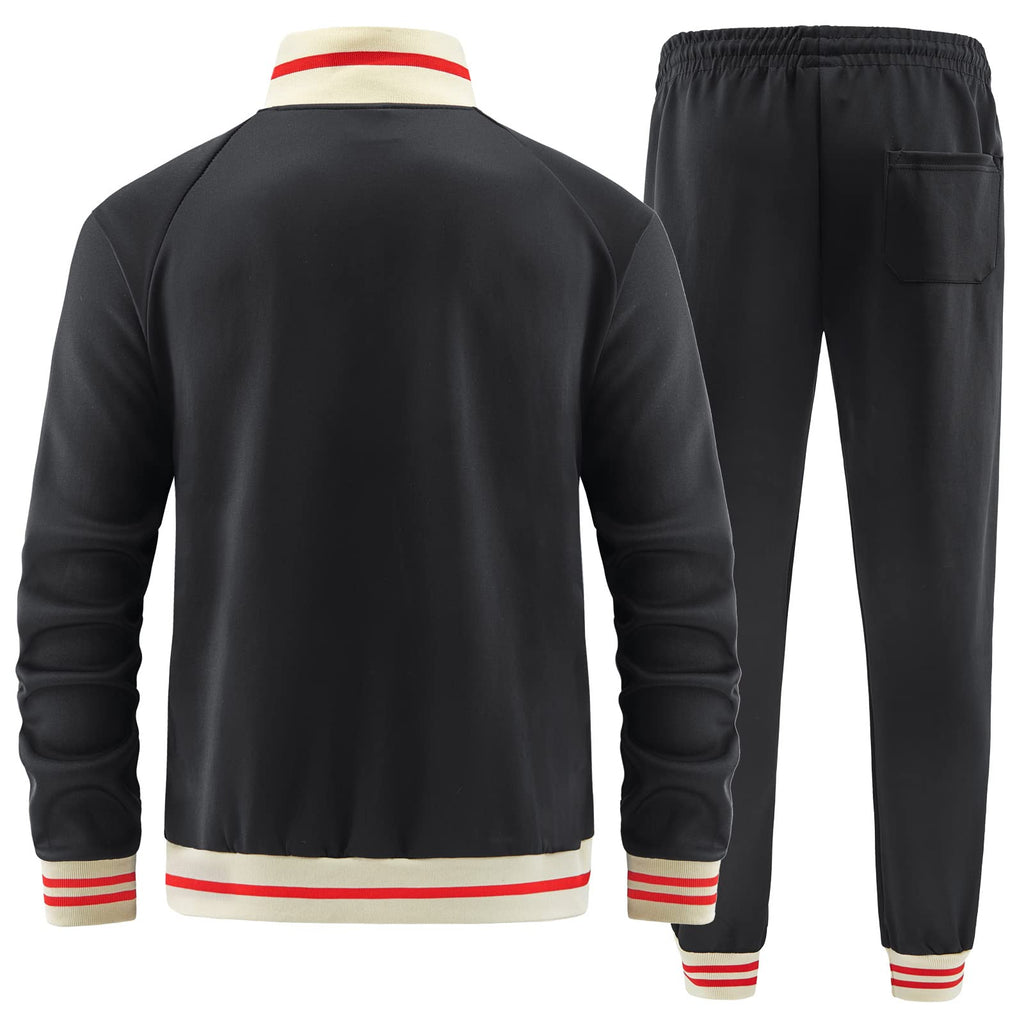 dioxoib Men Track Suits Sets Long Sleeve Full-zip Sweatsuit Active Jackets and Pants 2 Piece Outfits