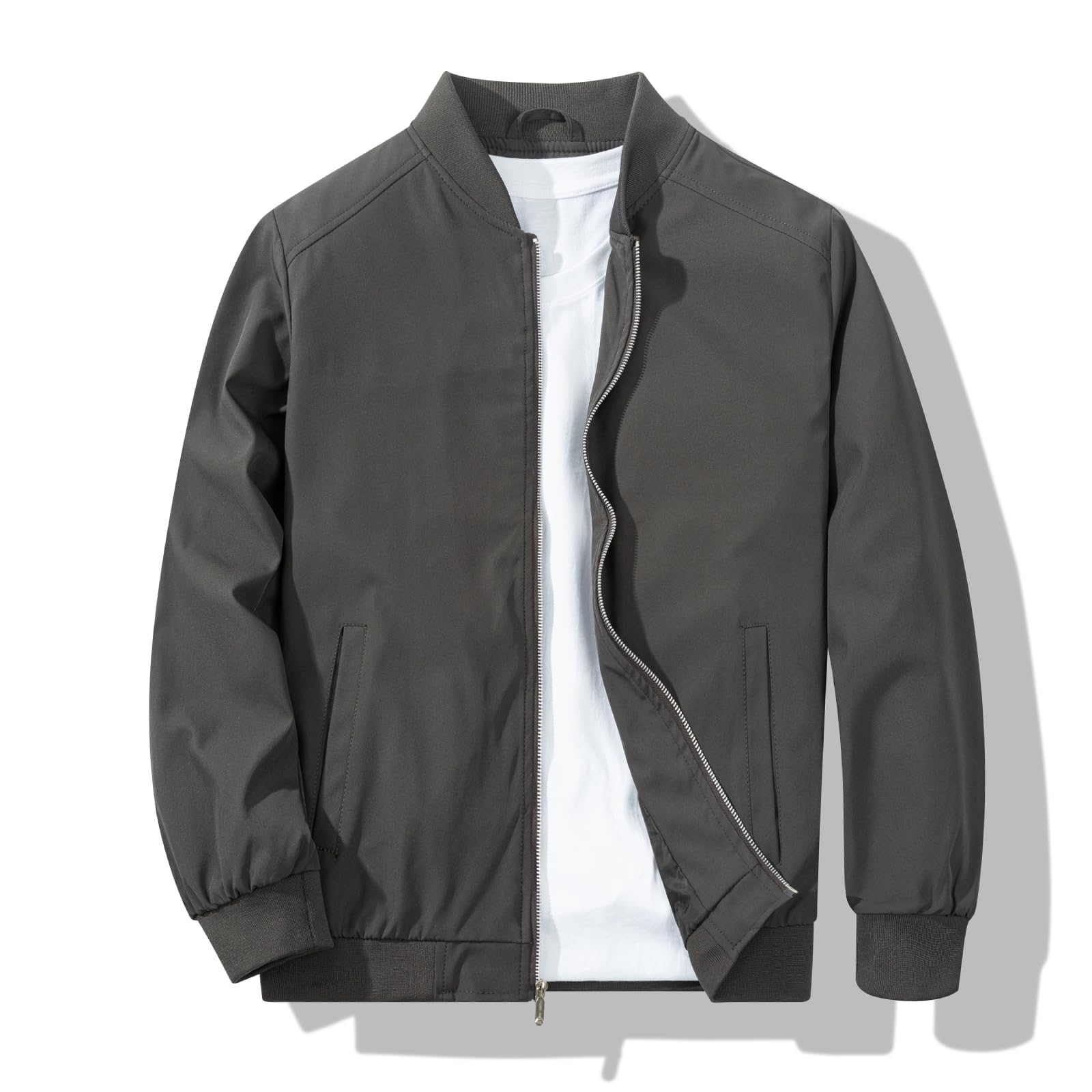 XiaoYouYu Men's Bomber Jacket Fashion Stylish Lightweight Windbreaker Spring Fall Casual Jackets for Men