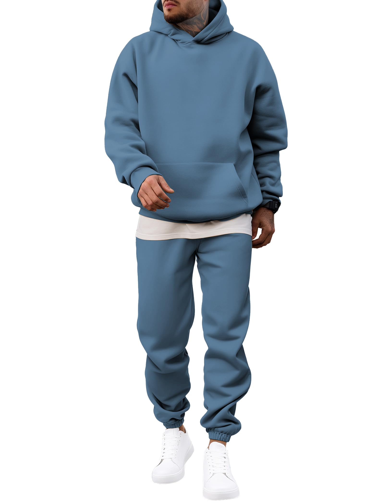 JMIERR Men's 2 Piece Outfits Hoodie Sweatshirt Tracksuit & Joggers Sweatpants Sweatsuit Set