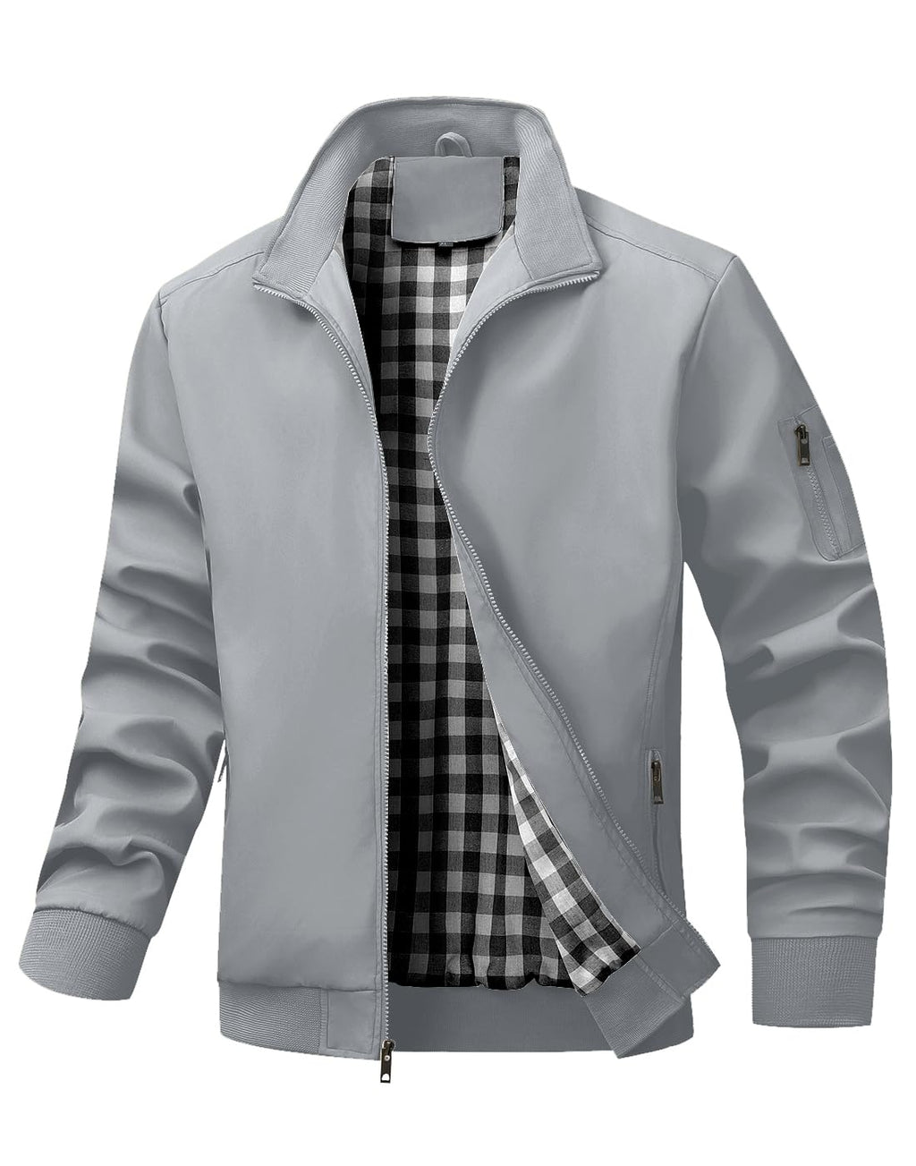 Wizoat Men's Bomber Jacket Lightweight Casual Windbreaker Jackets Zip Up Coat