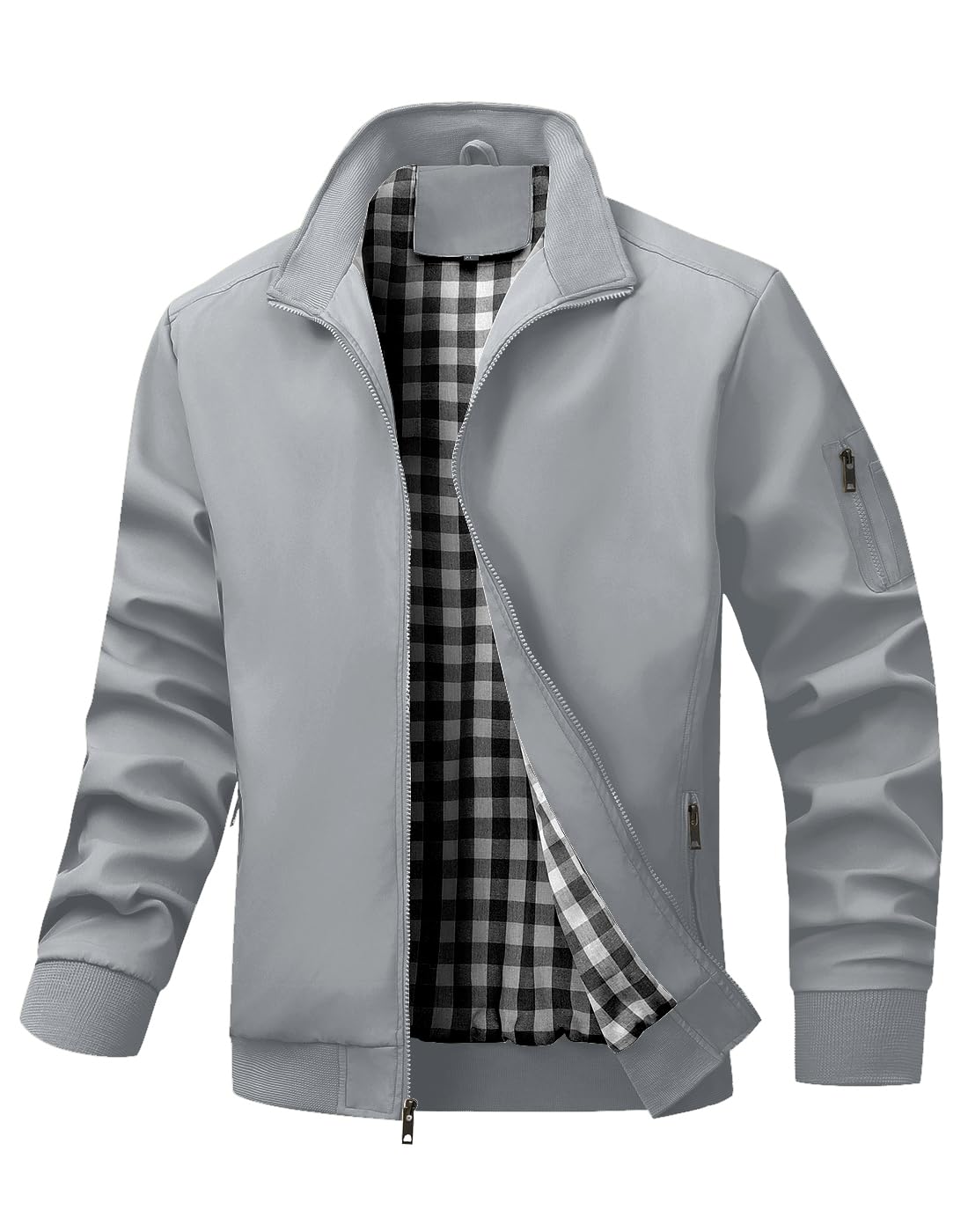 Wizoat Men's Bomber Jacket Lightweight Casual Windbreaker Jackets Zip Up Coat