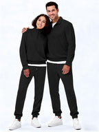 JMIERR 2025 Men Fall Tracksuit 2 Piece Set Old Money Polo Quarter Zip Twill Sweatsuits Jogging Sweatpants Loungewear