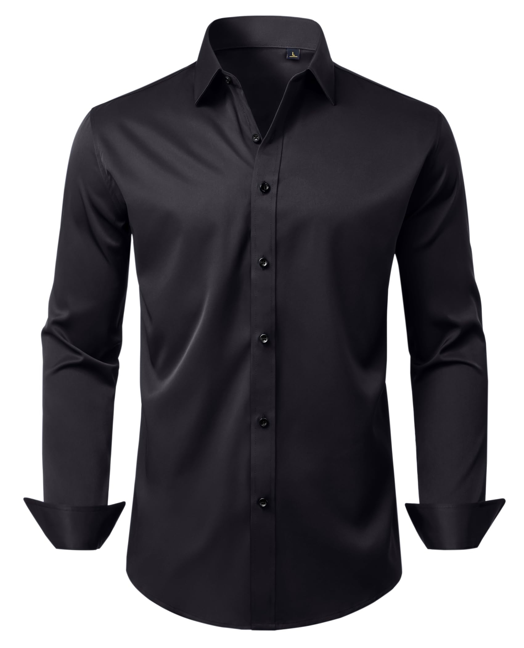 DEMEANOR Mens Wrinkle Free Dress Shirts Long Sleeve Stretch Business Casual Wedding Dating Button Down Shirt