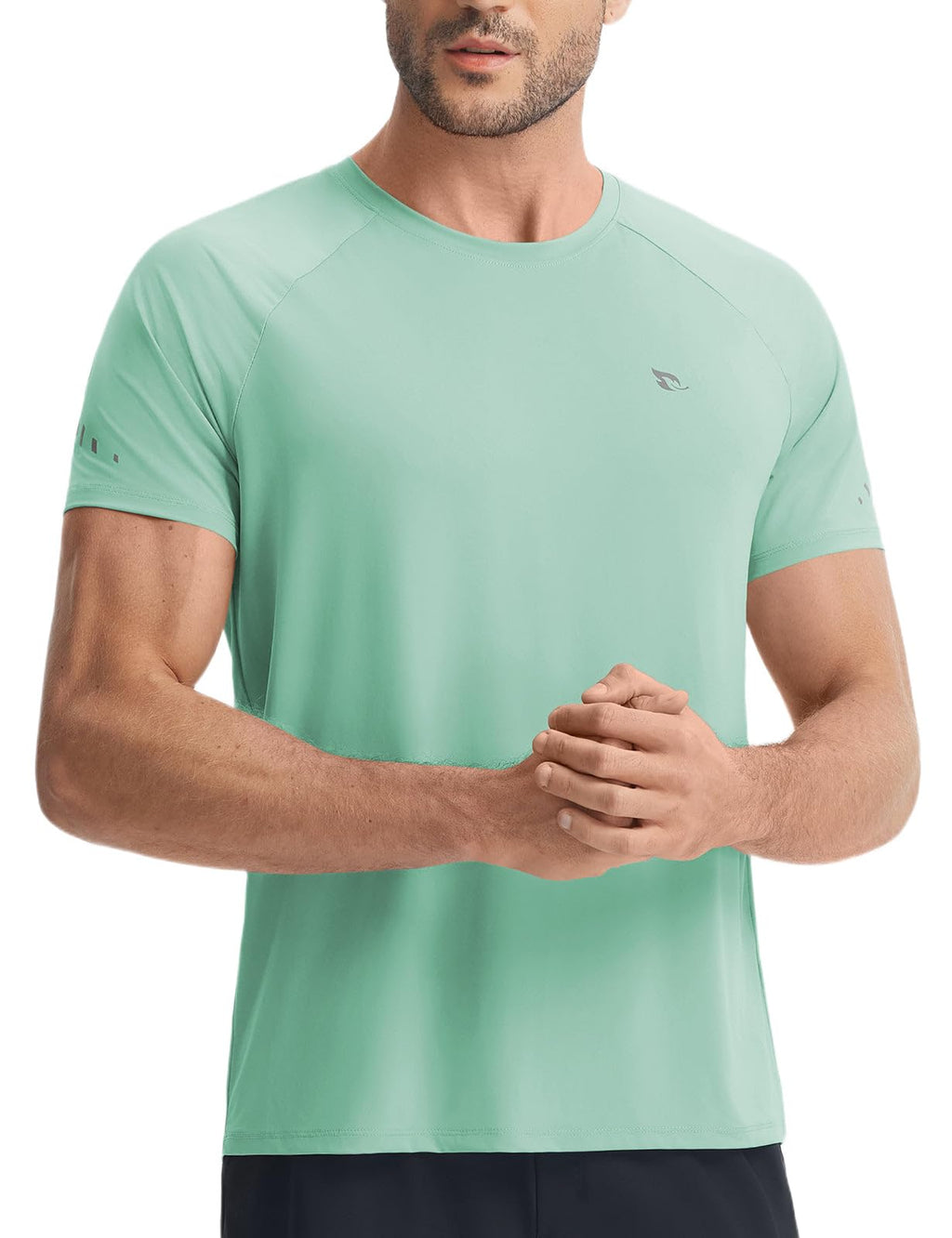 baleaf Men's Cooling Workout Shirts Short Sleeve Athletic T-Shirts Sun Protection Quick Dry Moisture Wicking Running Beach