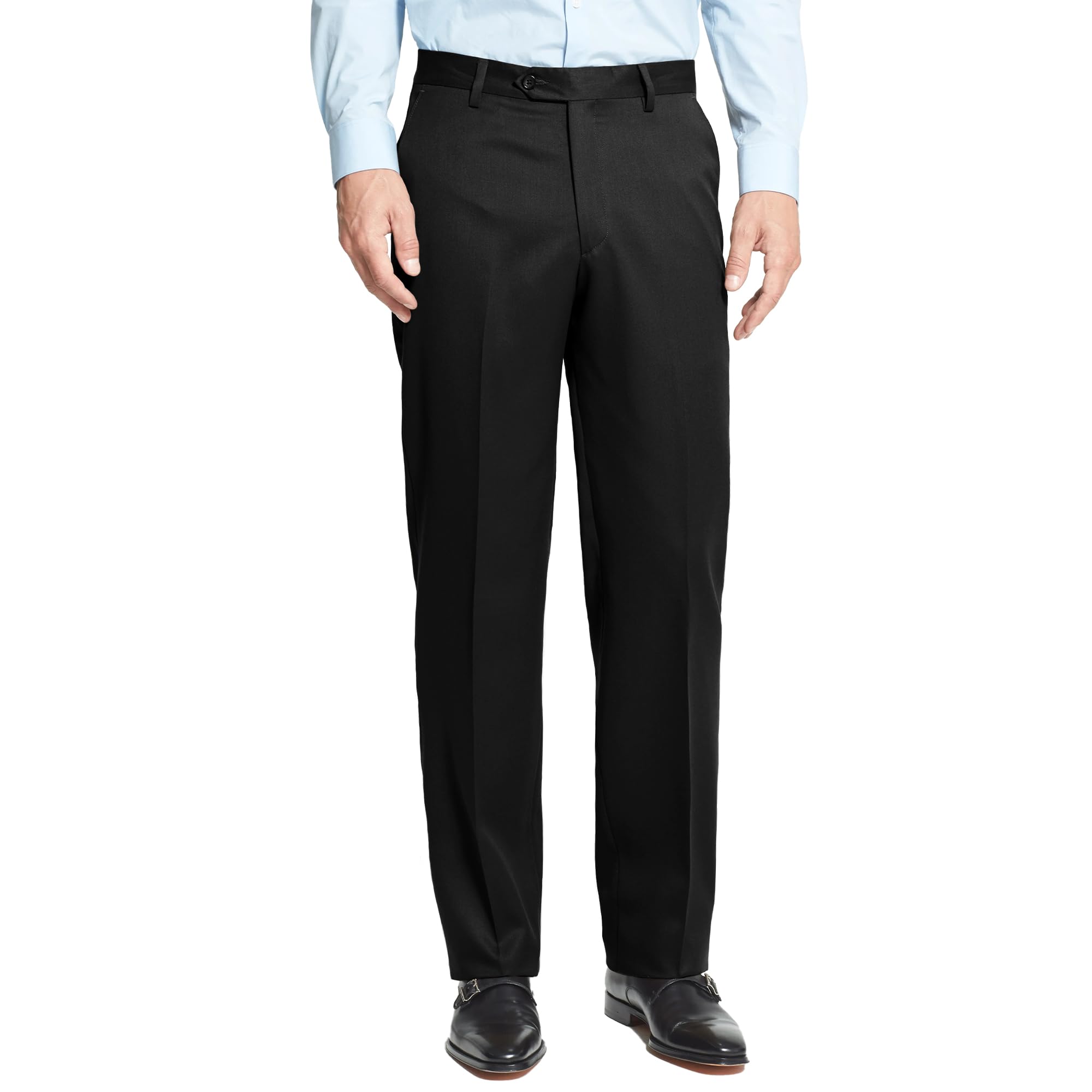 Men's Cozy Hidden Expandable Waist Dress Pants | Premium Stretch Texture Weave Work to Weekend Pants