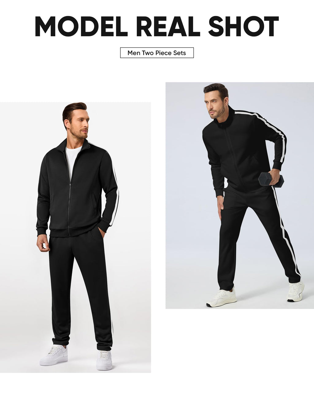 JMIERR Men's Track Suits Sweatsuits 2 Piece Full Zip Sports Outfits Set Sweatshirt and Joggers Sweatpants