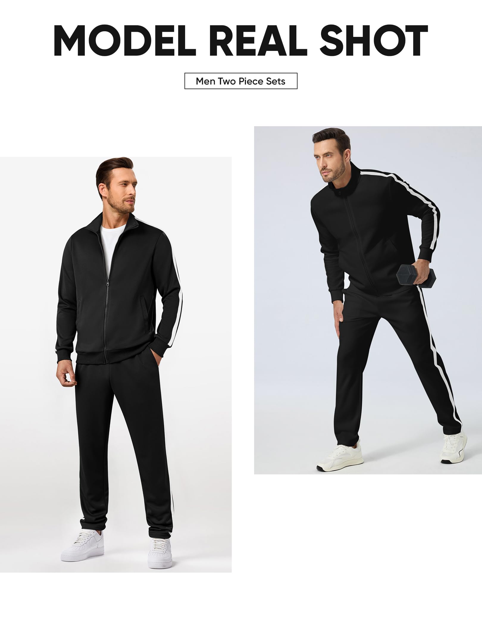 JMIERR Men's Track Suits Sweatsuits 2 Piece Full Zip Sports Outfits Set Sweatshirt and Joggers Sweatpants