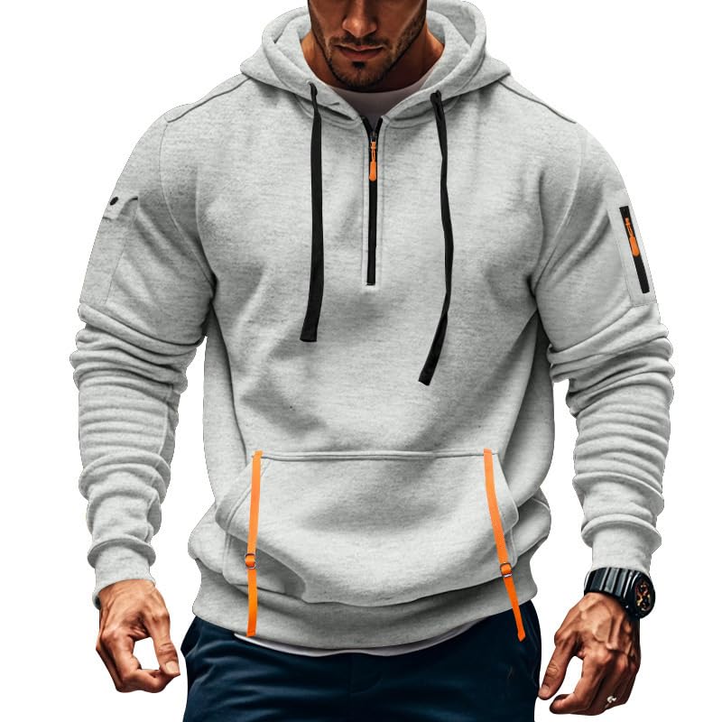 Scapodo Men's Half-Zip Sweatshirt - Hooded Pullover Soft Autumn Winter Casual Wear for Vacations Daily Life