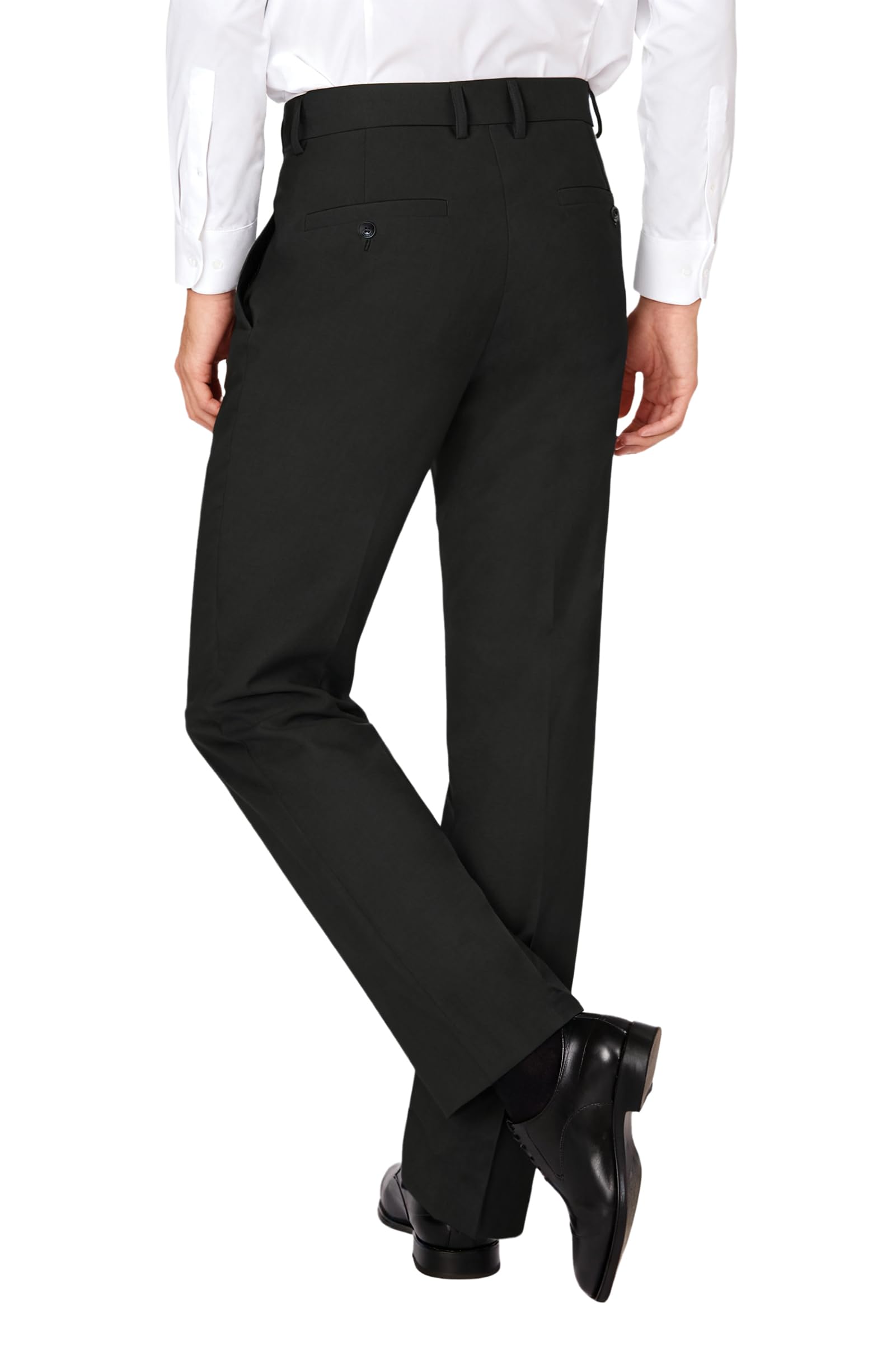 Soojun Men's Classic Fit Flex Waist Flat Front Dress Pant