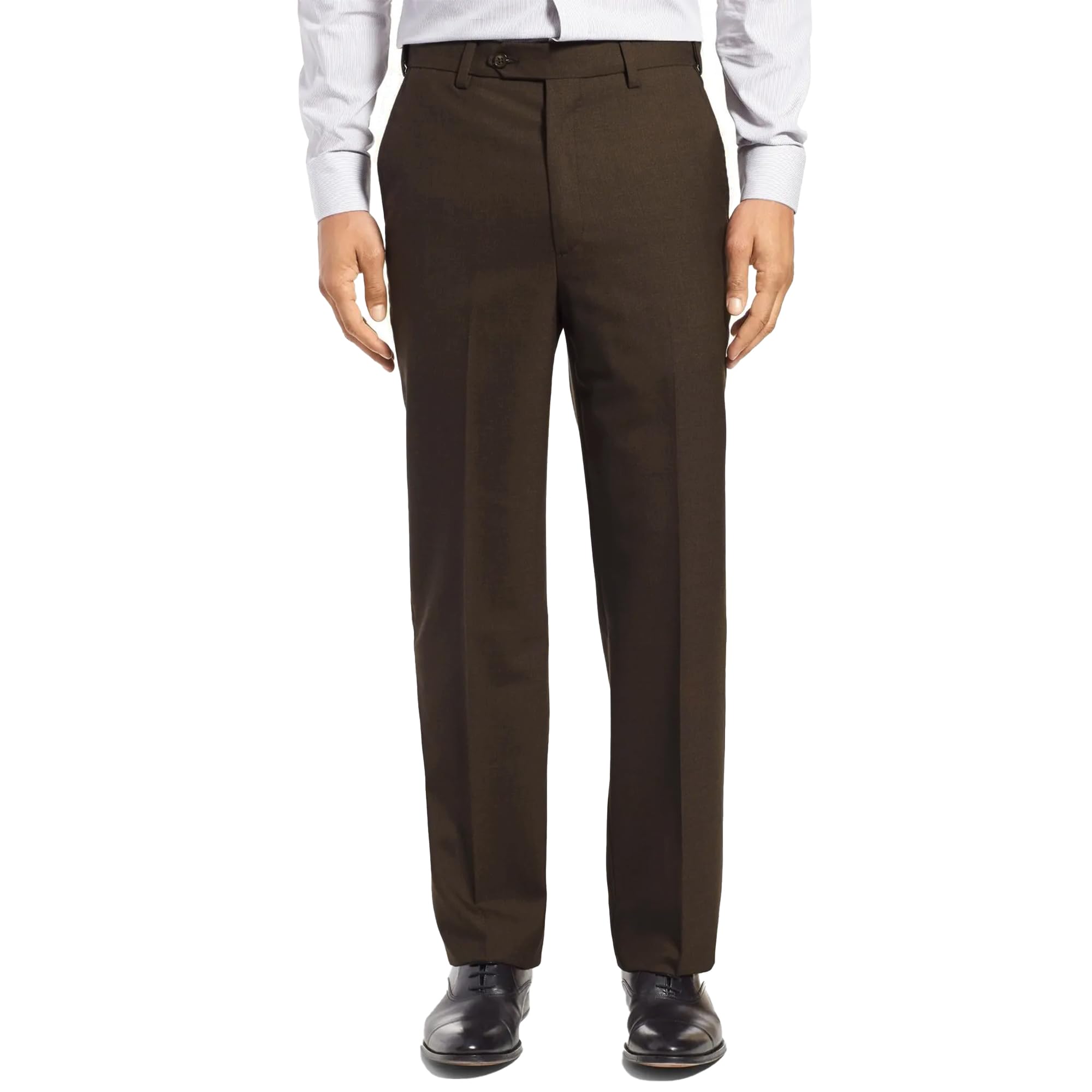 Men's Cozy Hidden Expandable Waist Dress Pants | Premium Stretch Texture Weave Work to Weekend Pants