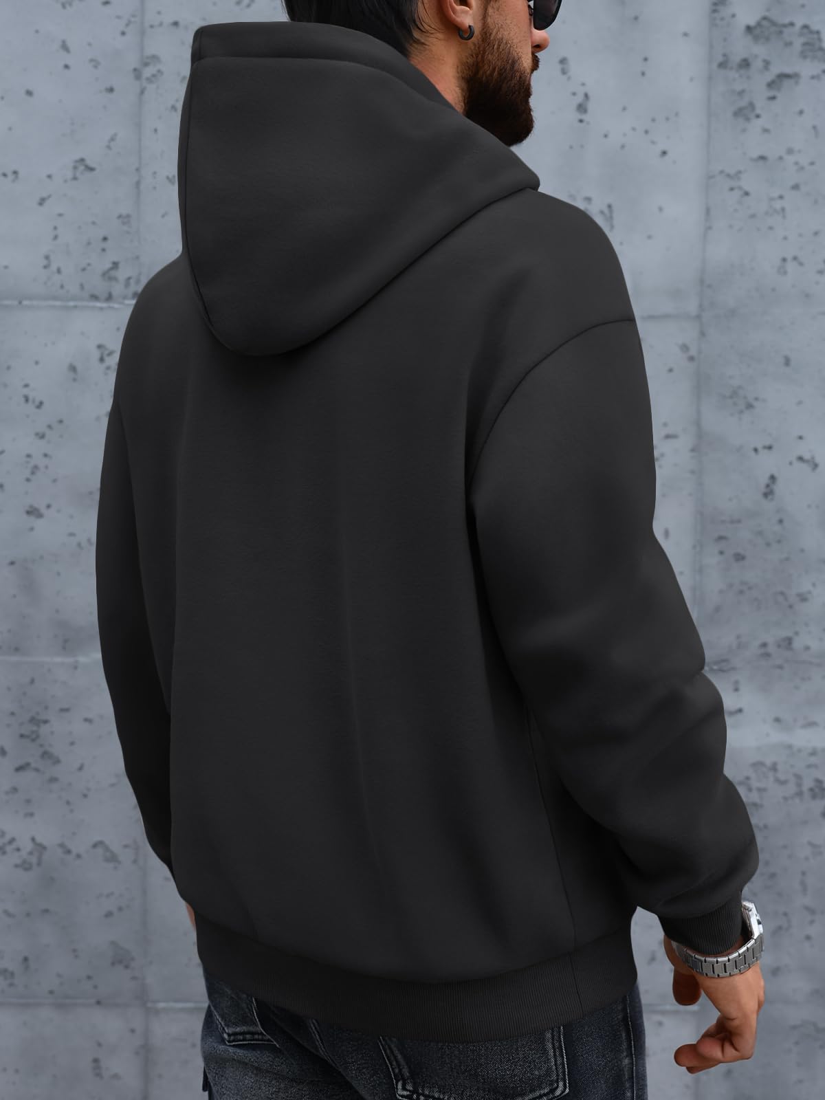 EFAN Mens Oversized Hoodies Fall Sweatshirt Winter Fleece Hooded Collar Drawstring Pullover With Pockets