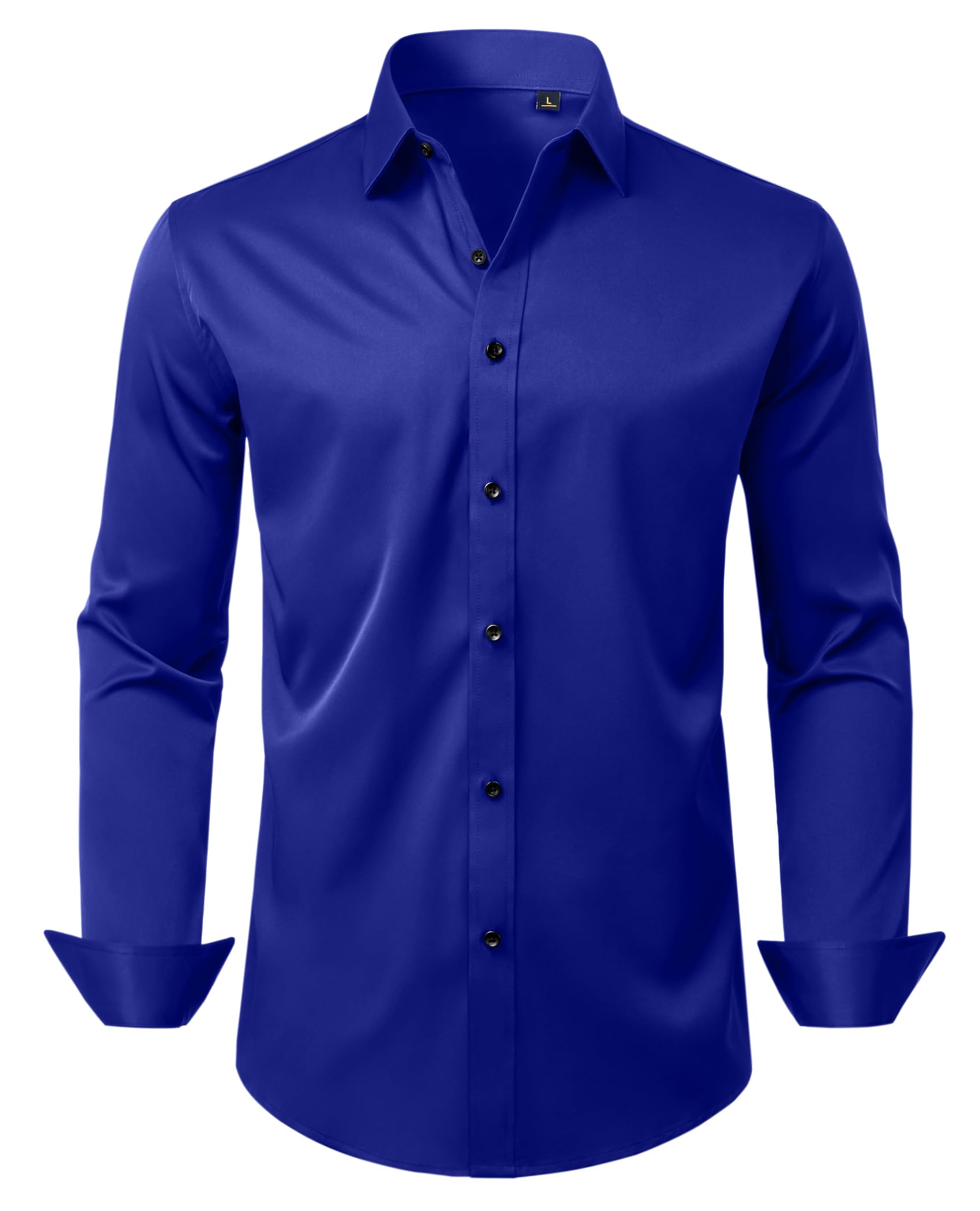 DEMEANOR Mens Wrinkle Free Dress Shirts Long Sleeve Stretch Business Casual Wedding Dating Button Down Shirt