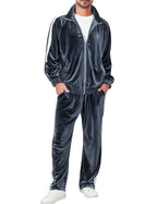Ragelion Mens Tracksuit 2 Piece Velour Sweatsuit for Men Casual Full Zip Jogging Suit Jacket Pants Set