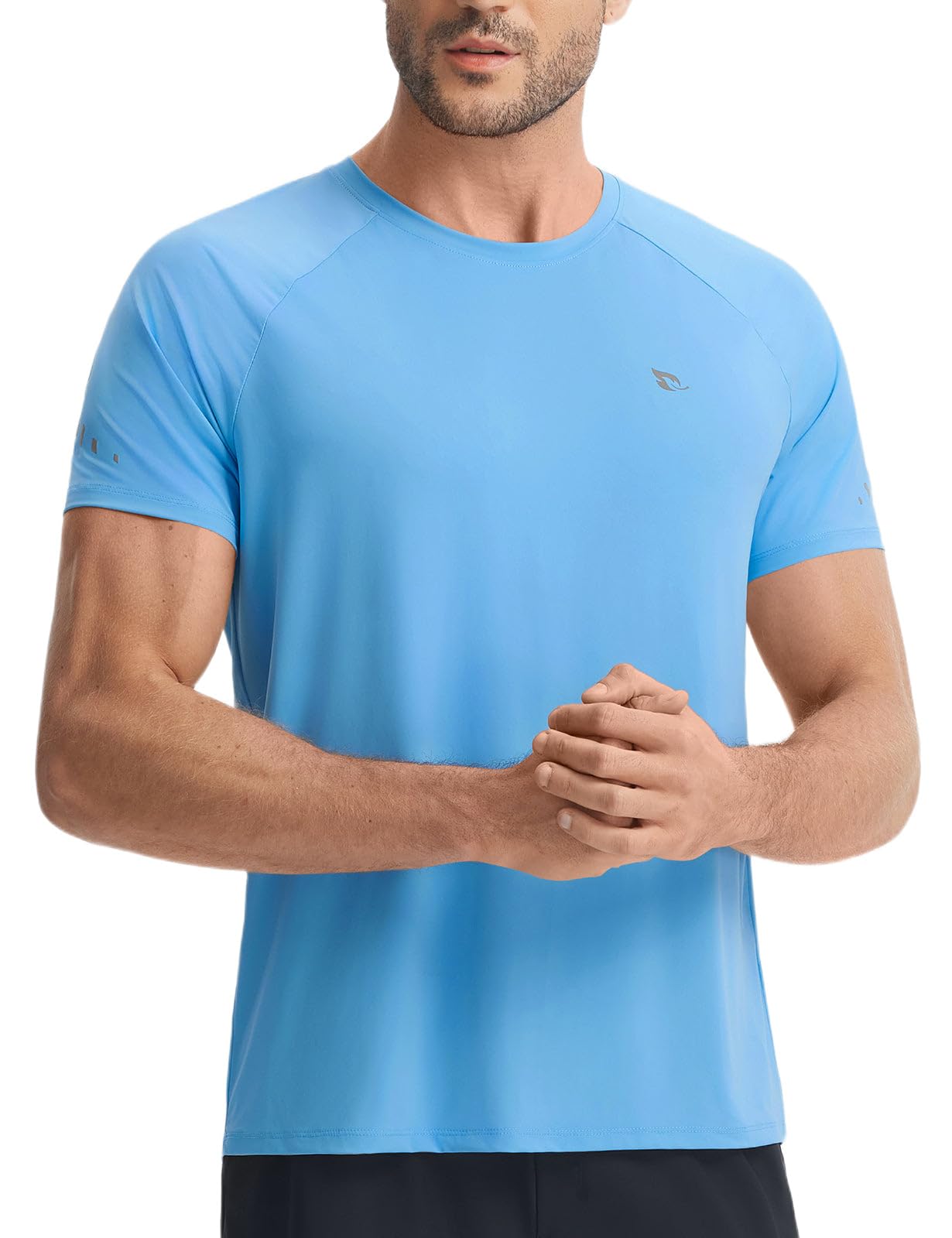 baleaf Men's Cooling Workout Shirts Short Sleeve Athletic T-Shirts Sun Protection Quick Dry Moisture Wicking Running Beach