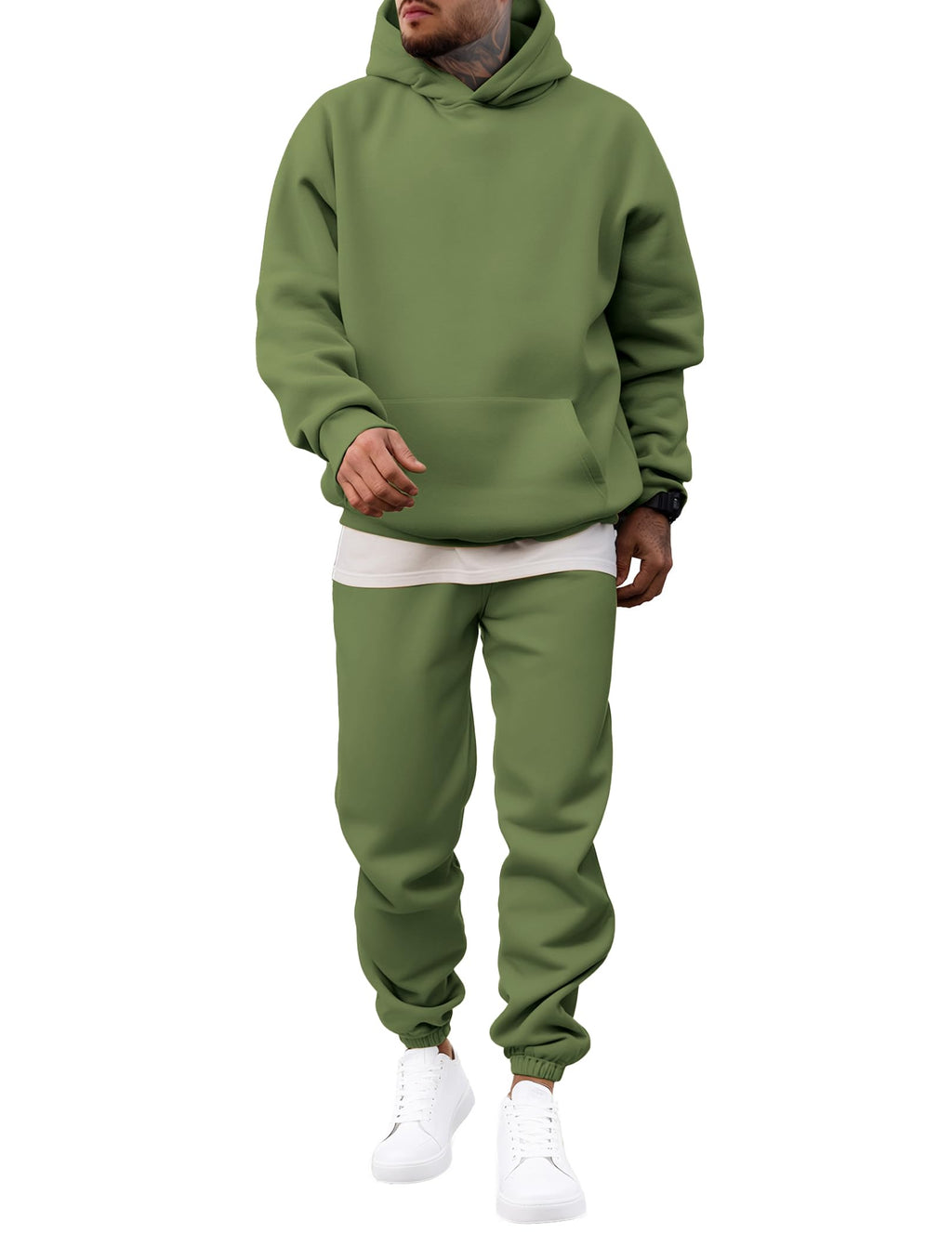 JMIERR Men's 2 Piece Outfits Hoodie Sweatshirt Tracksuit & Joggers Sweatpants Sweatsuit Set