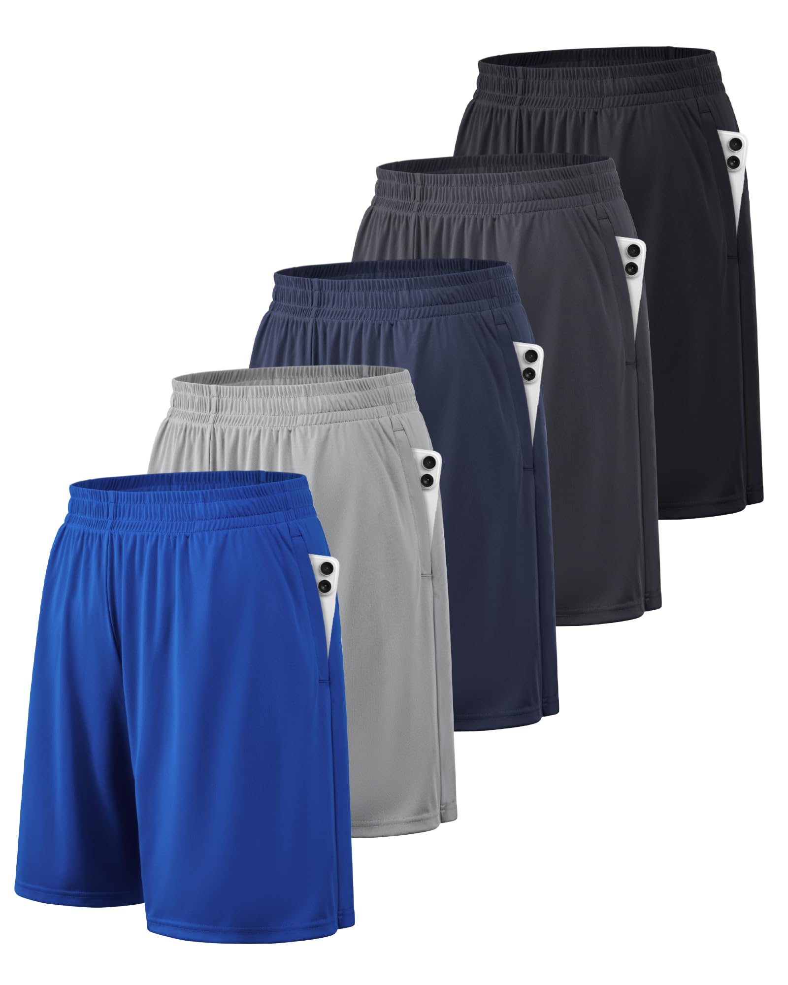 BALENNZ Athletic Shorts for Men with Pockets and Elastic Waistband Quick Dry Activewear