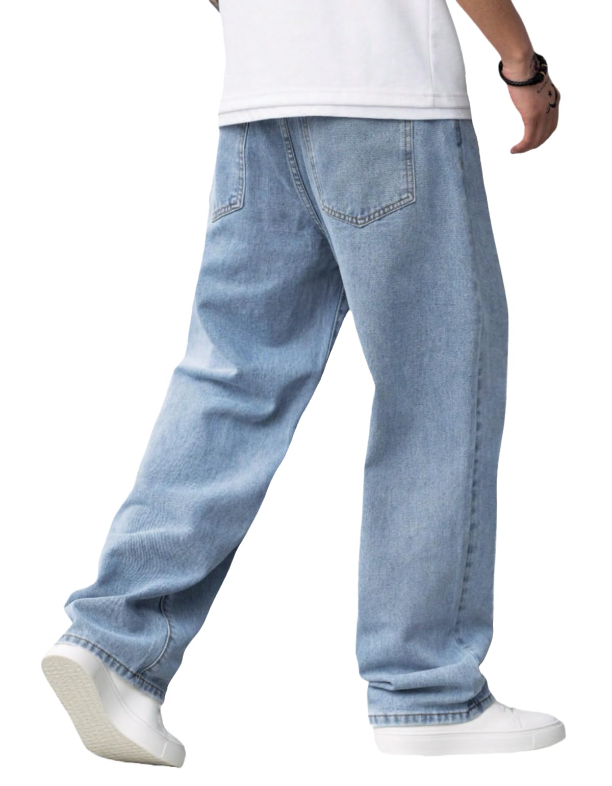 LuminBlaze Baggy Jeans for Men Y2K Streetwear Vintage Wide Leg Loose Fit Denim Pants Hip Hop Skater Carpenter Jeans