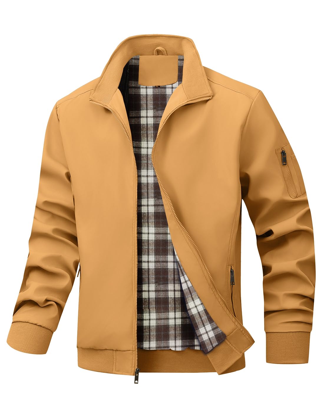 Wizoat Men's Bomber Jacket Lightweight Casual Windbreaker Jackets Zip Up Coat