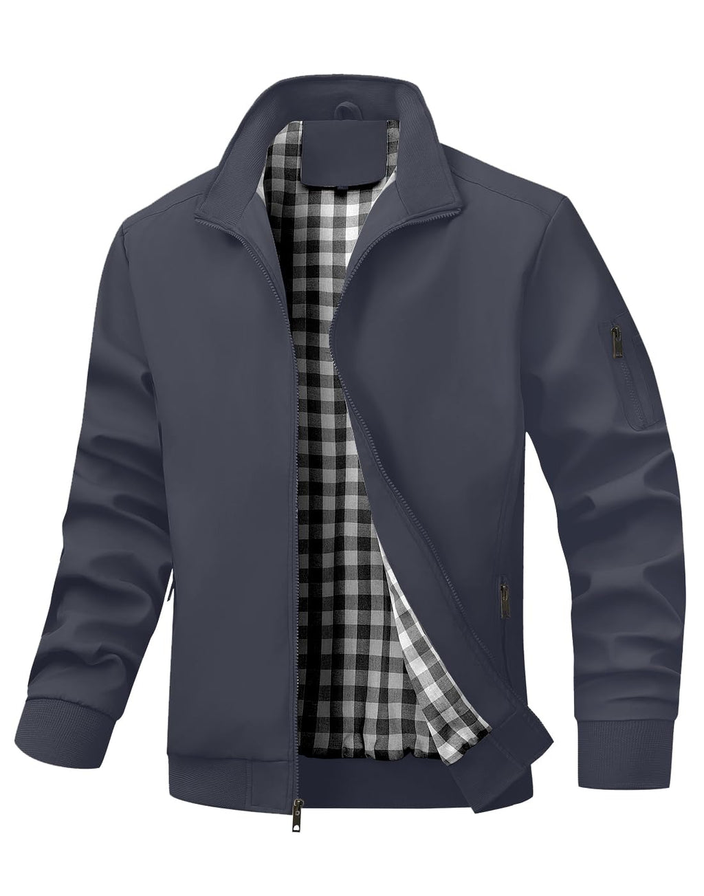 Wizoat Men's Bomber Jacket Lightweight Casual Windbreaker Jackets Zip Up Coat