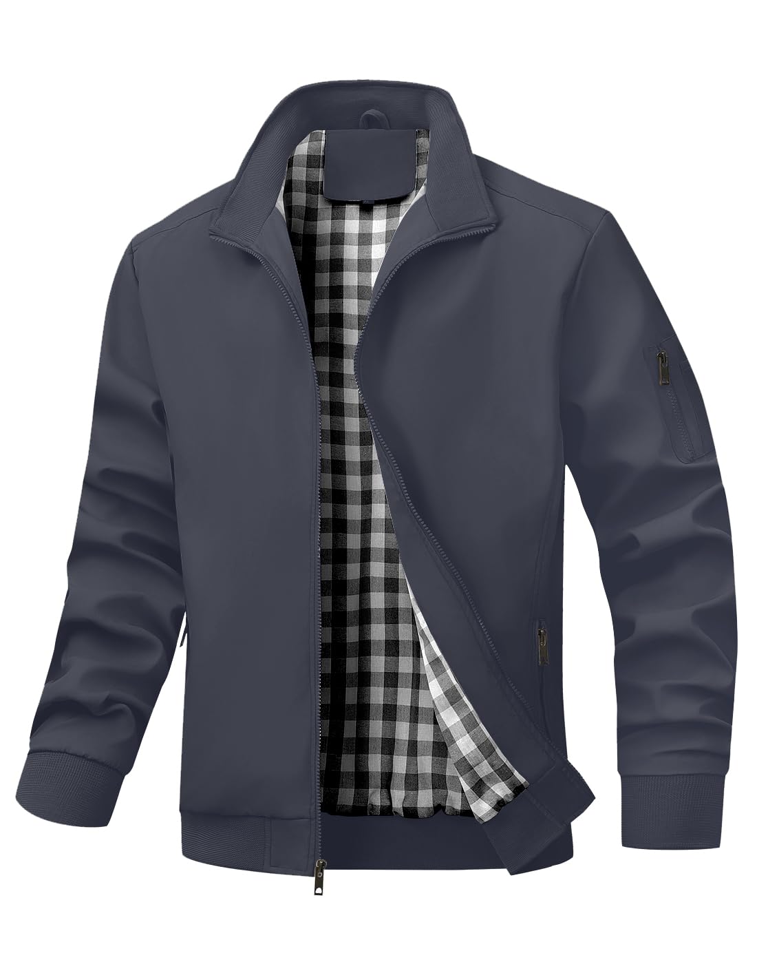 Wizoat Men's Bomber Jacket Lightweight Casual Windbreaker Jackets Zip Up Coat