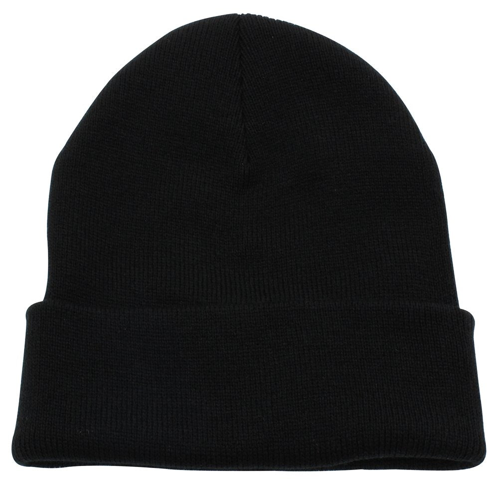 Top Level Beanie Men Women - Unisex Cuffed Plain Skull Knit Hat Cap