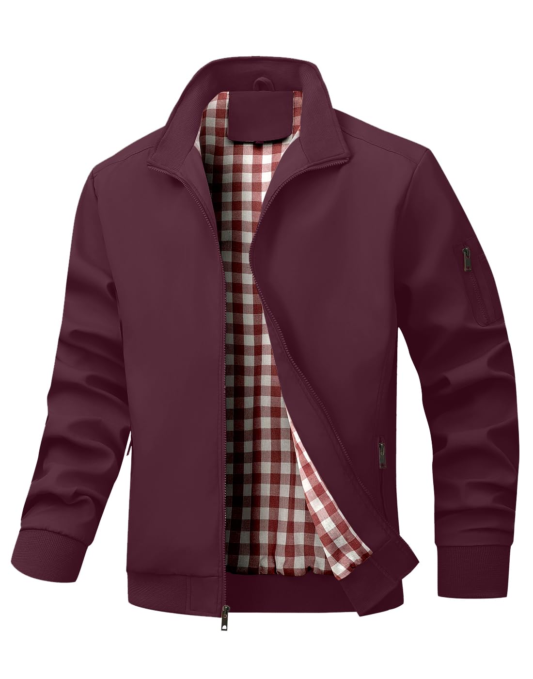 Wizoat Men's Bomber Jacket Lightweight Casual Windbreaker Jackets Zip Up Coat