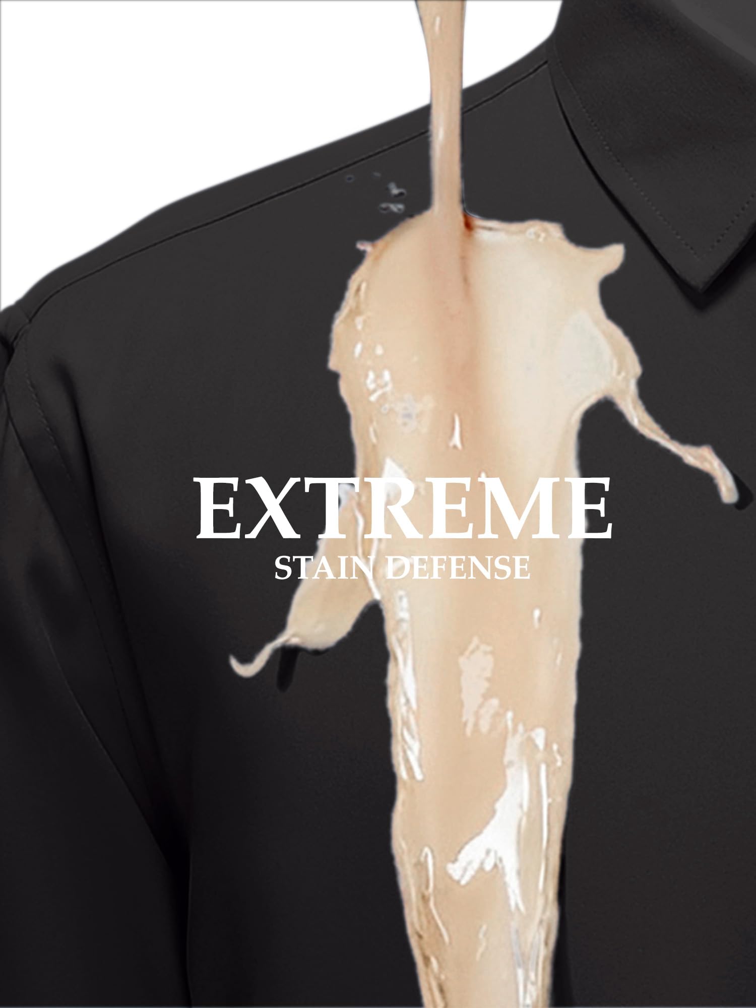 PLEPAN Men's Slim Fit Stretch Dress Shirt Stain Proof Wrinkle-Free Muscle Fit Long Sleeve Button Down Formal Shirt