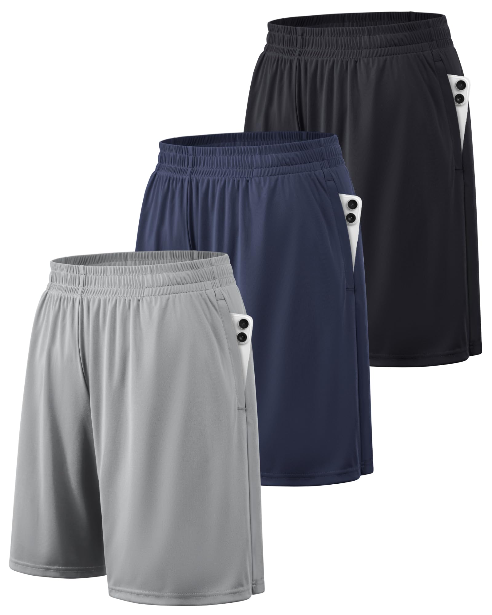 BALENNZ Athletic Shorts for Men with Pockets and Elastic Waistband Quick Dry Activewear
