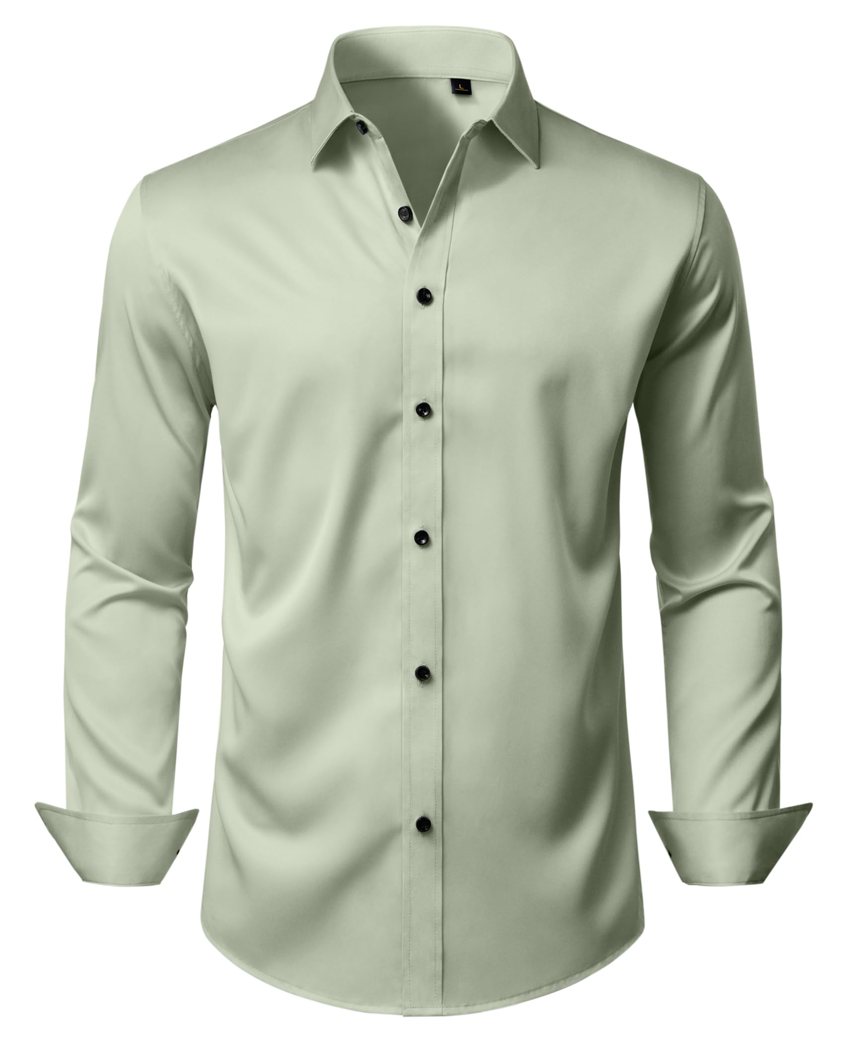 DEMEANOR Mens Wrinkle Free Dress Shirts Long Sleeve Stretch Business Casual Wedding Dating Button Down Shirt