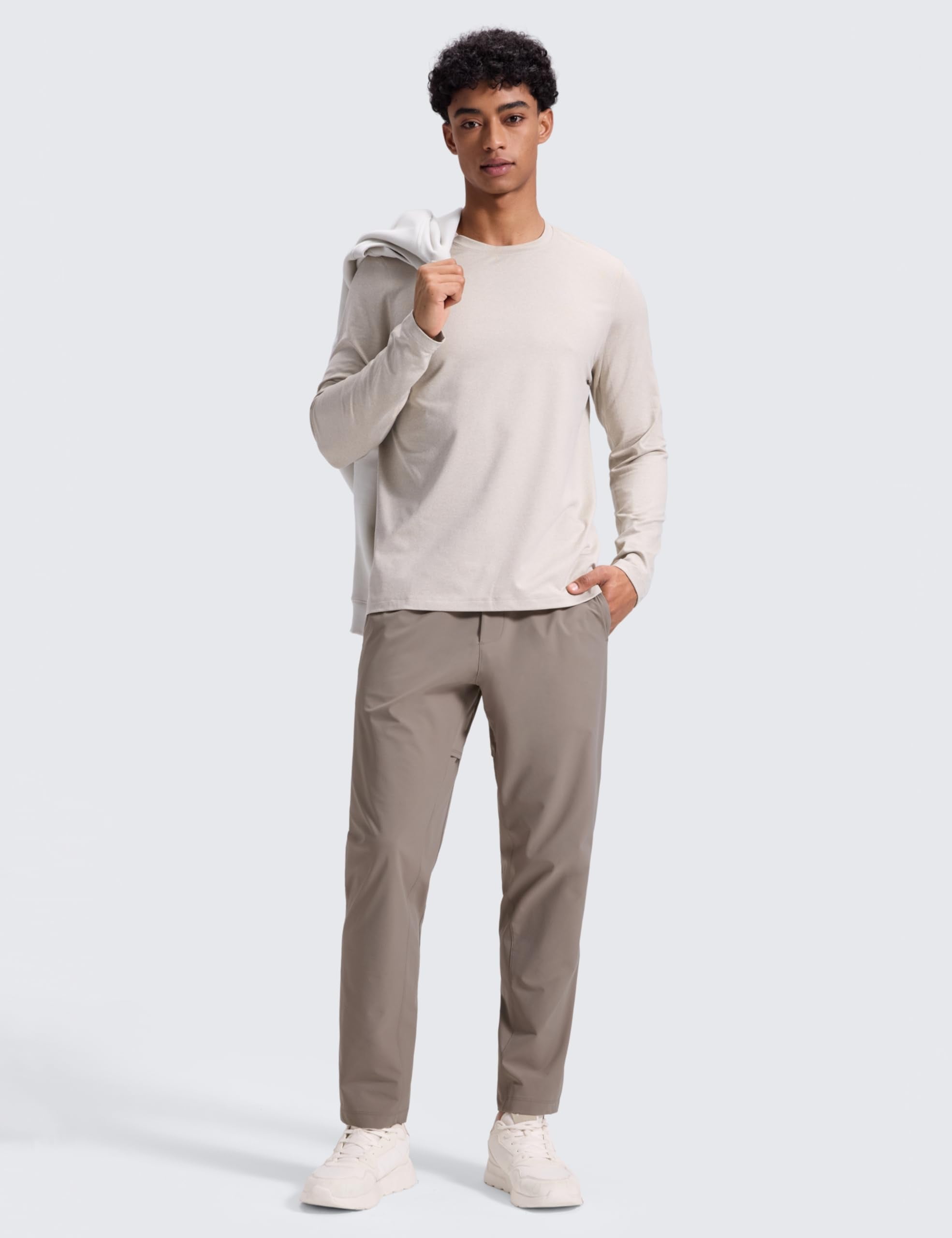 CRZ YOGA Workout Daily Pants for Men 30" - Quick Dry Sweat-Wicking Athletic Casual Lounge Joggers Trouser with Pockets