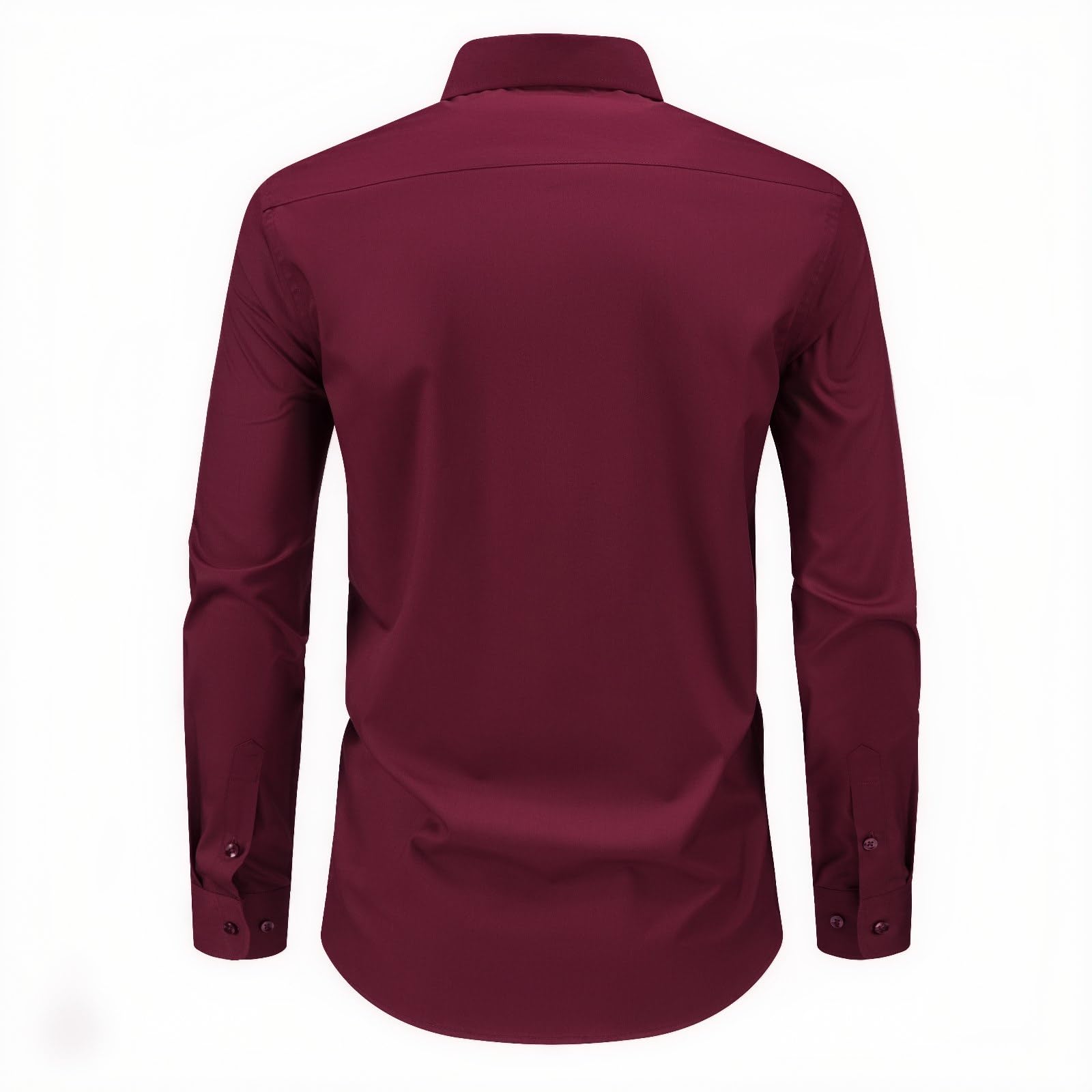 JKIIA Men's Dress Shirts Stretch Wrinkle-Free Long Sleeve Shirts Solid Business Casual Formal Button Up Shirt