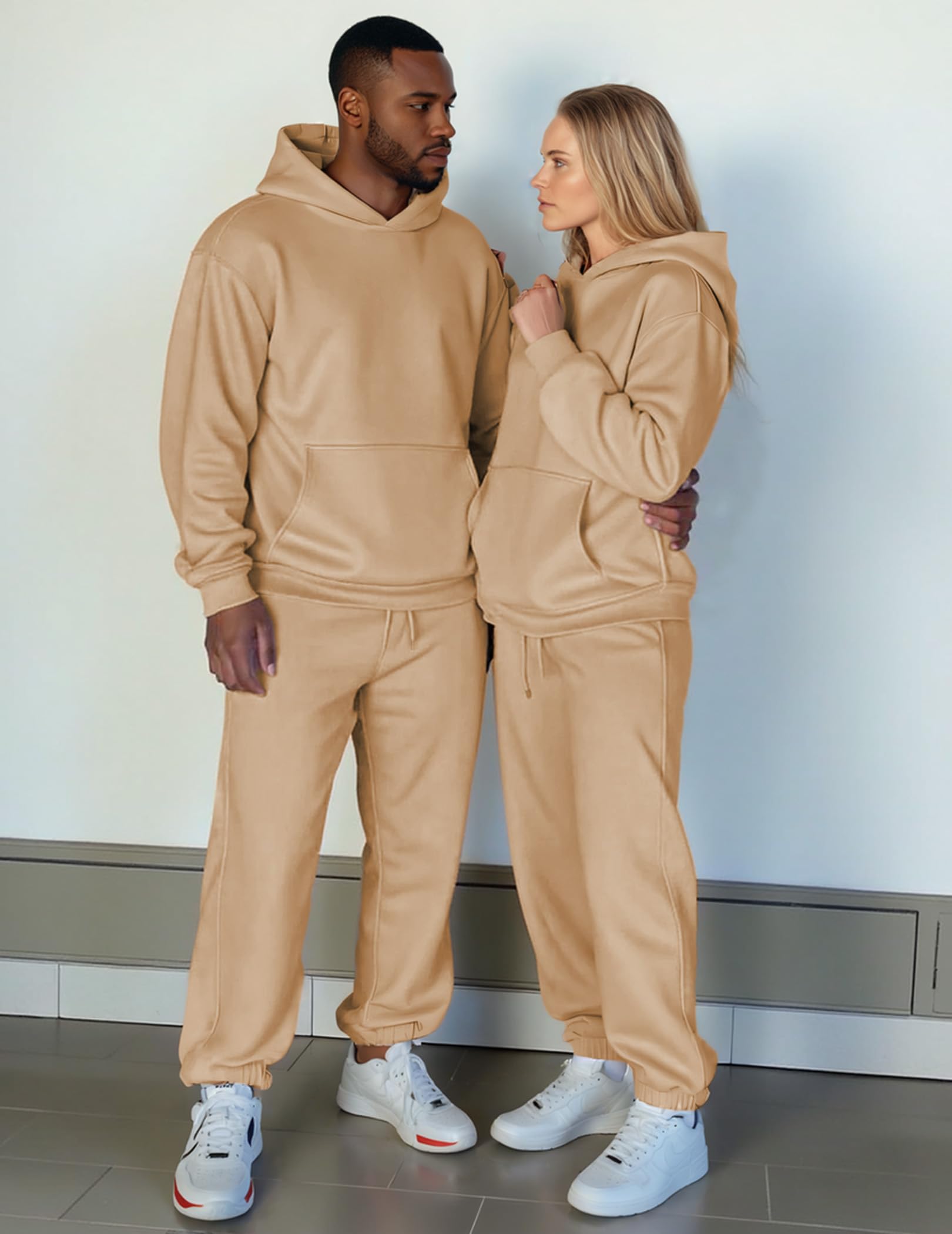 JMIERR Men's 2 Piece Outfits Hoodie Sweatshirt Tracksuit & Joggers Sweatpants Sweatsuit Set