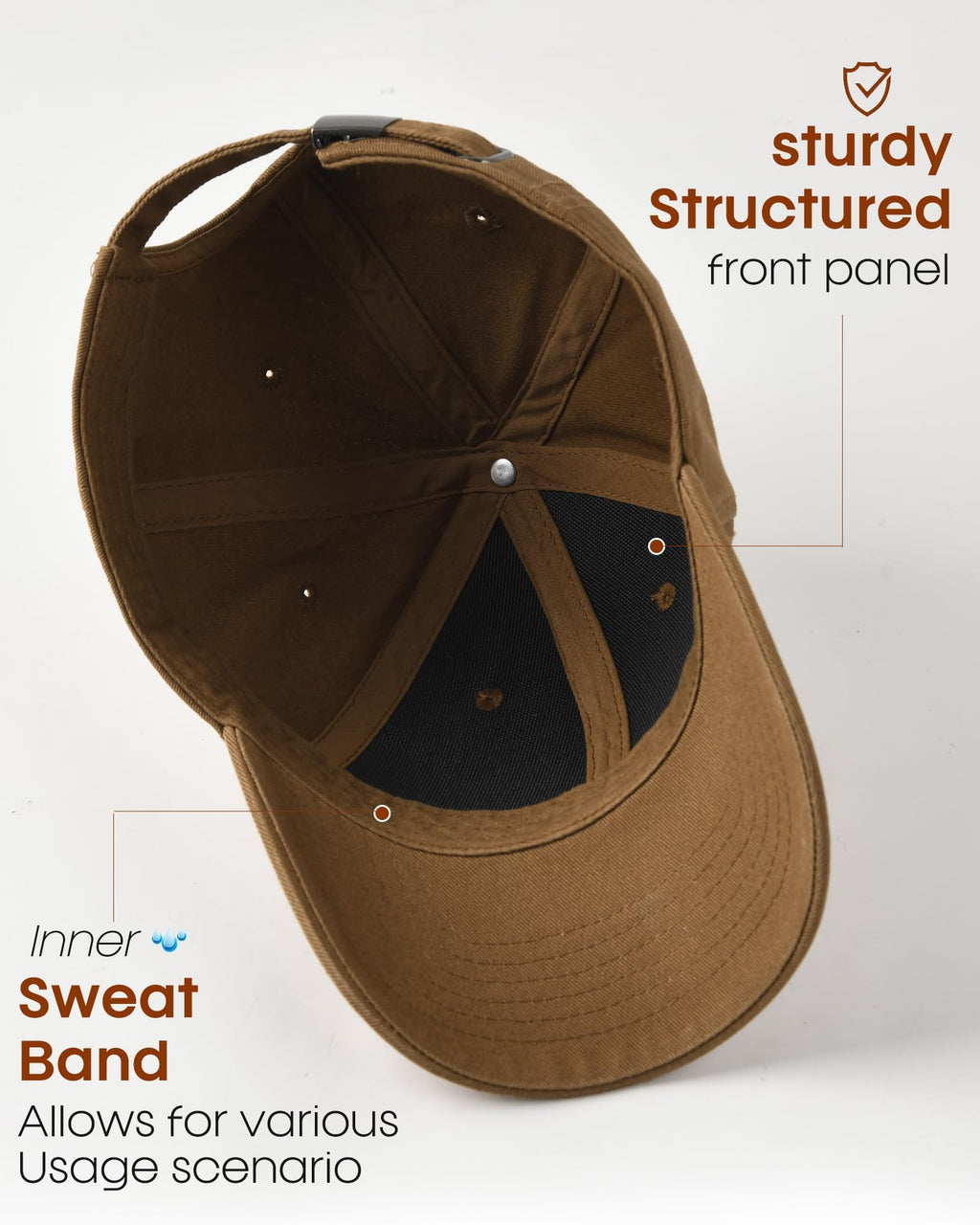 FURTALK Mens Structured Baseball Cap Adjustable Washed Cotton Golf Dad Hat Plain Classic Hats for Men