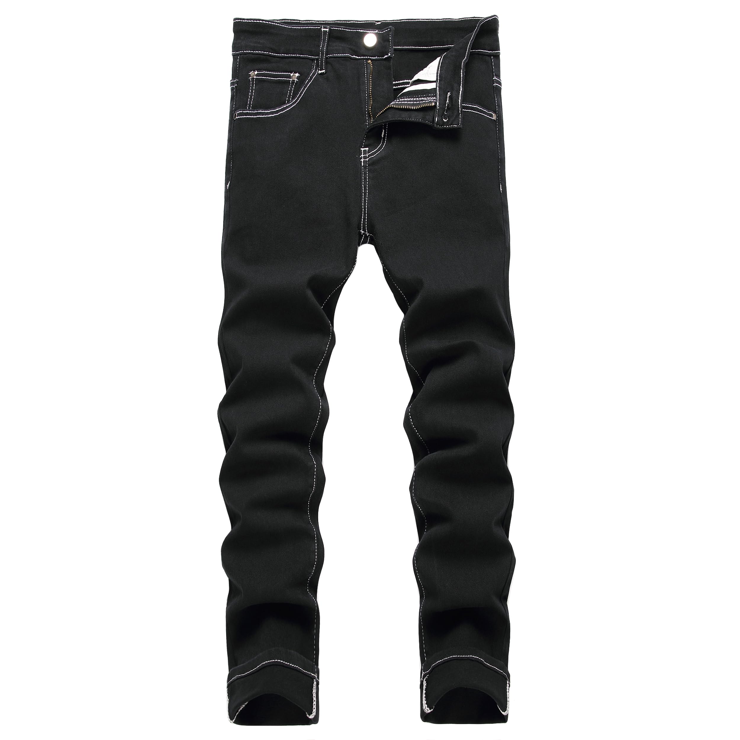 Men's Slim Fit Stretch Jeans Ripped Skinny Jeans for Men, Fashion Straight Leg Comfort Flex Waist Cargo Denim Pants